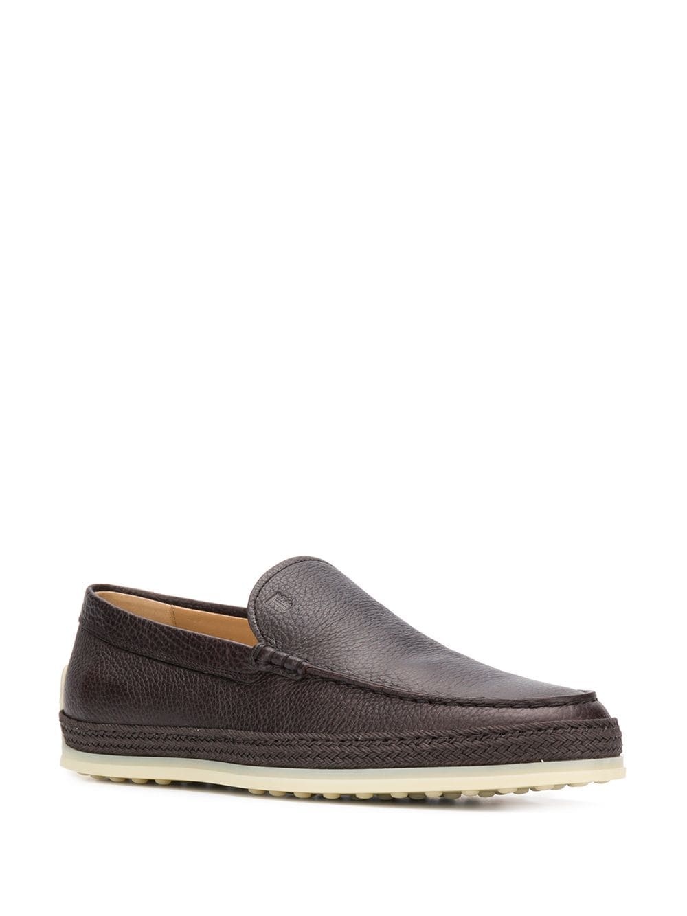 slip-on leather loafers  - 2