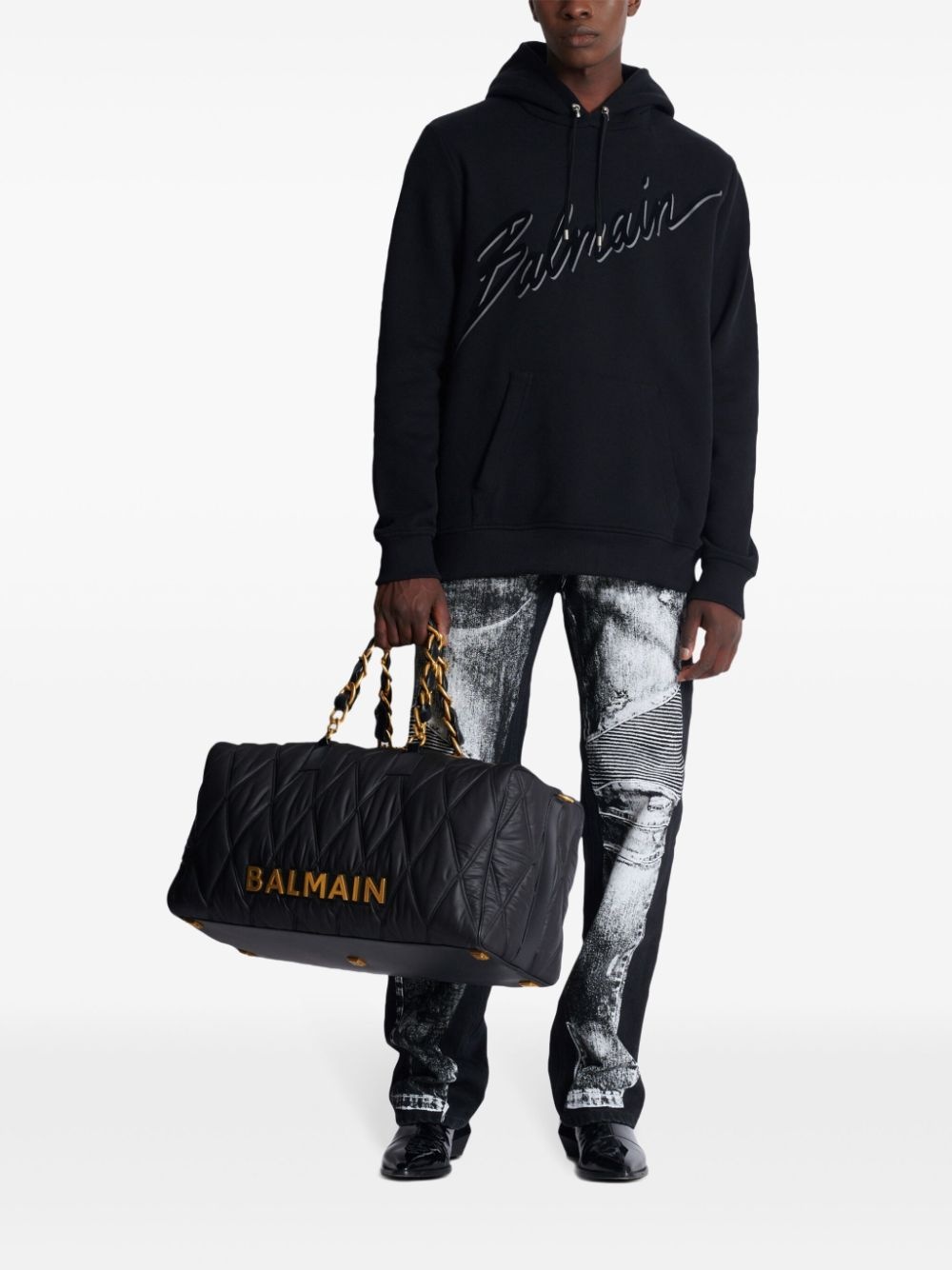 flocked-logo hoodie - 2