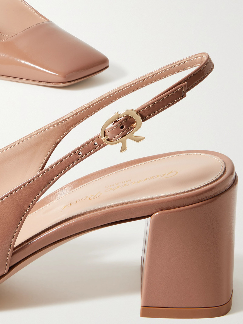 Nuit 55 Glossed-leather Slingback Pumps 4