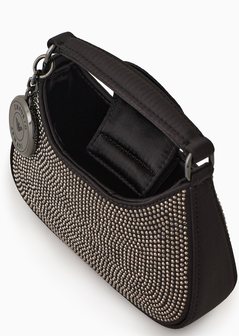 Satin hobo mini bag with rhinestones 4