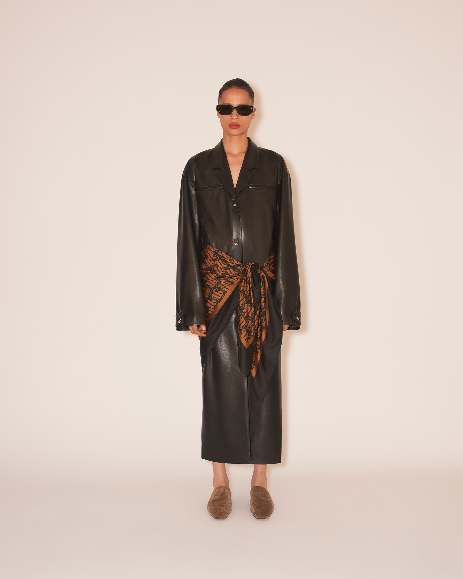 DORDI - OKOBOR™ alt-leather coat - Black - 4