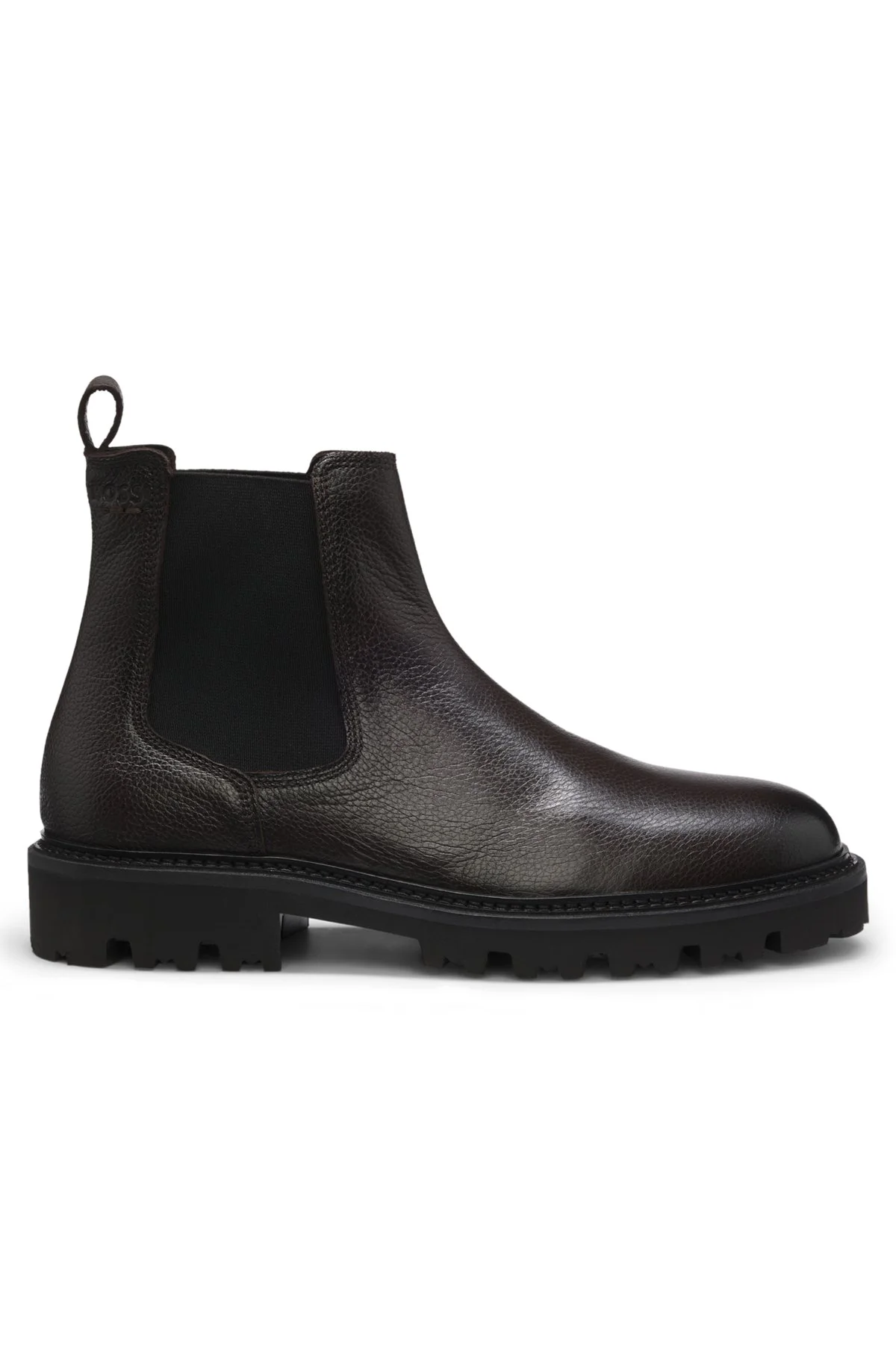 GRAINED LEATHER BOOTS WITH ELASTIC SIDE PANELS - 1