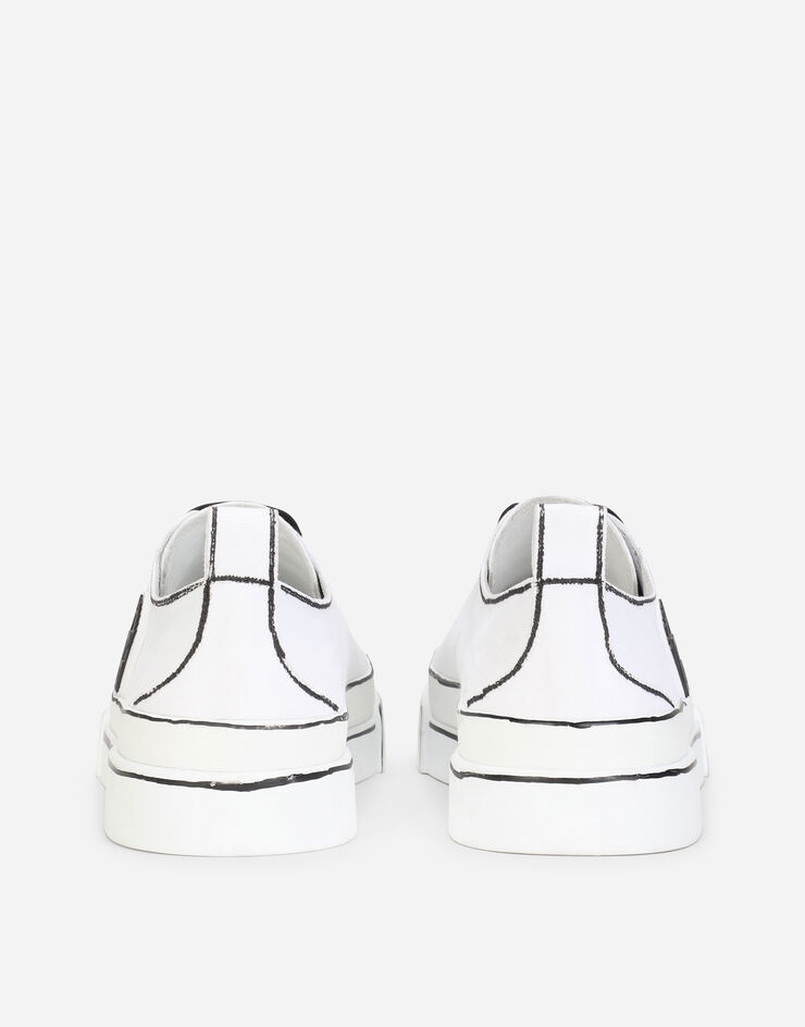 【D&G】Hand-painted canvas Portofino Light sneakers Limited Edition Portofino Light Sneaker in Multicolor for