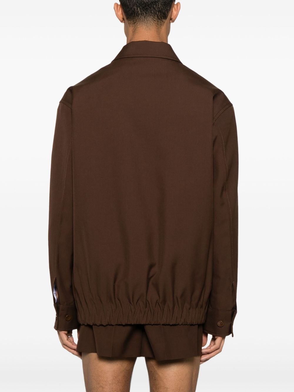 embossed wool jacket - 4