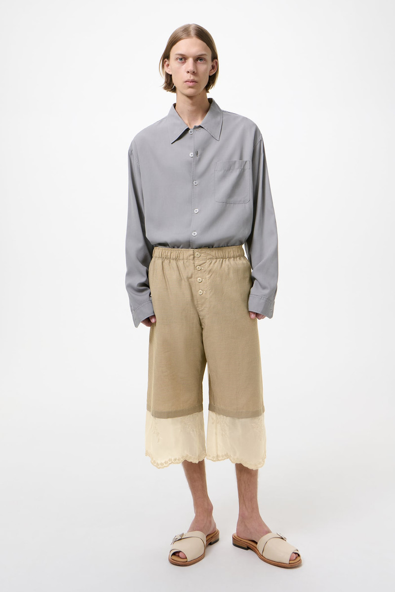 Our Legacy Frill Short Hazel Grid Cloud Cotton Silk outlook