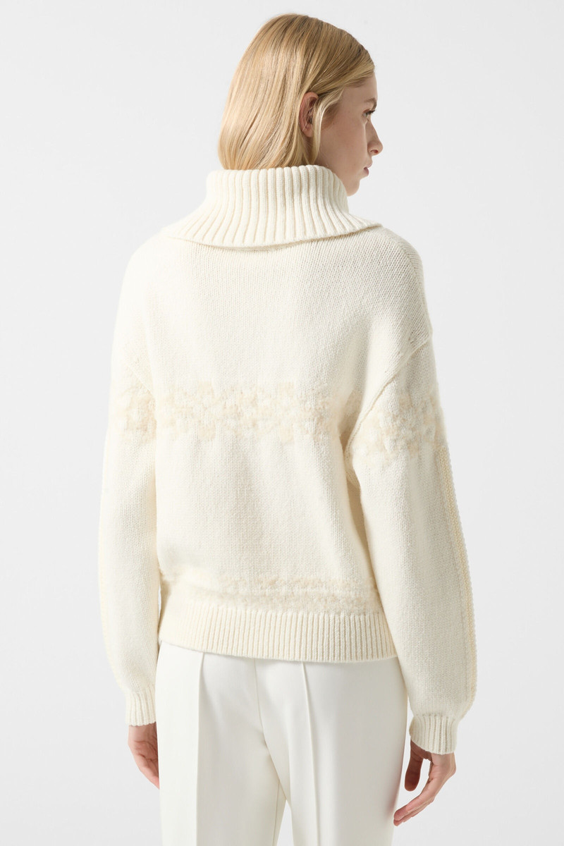 BOGNER Elana Half-zippered sweater in Off-white outlook
