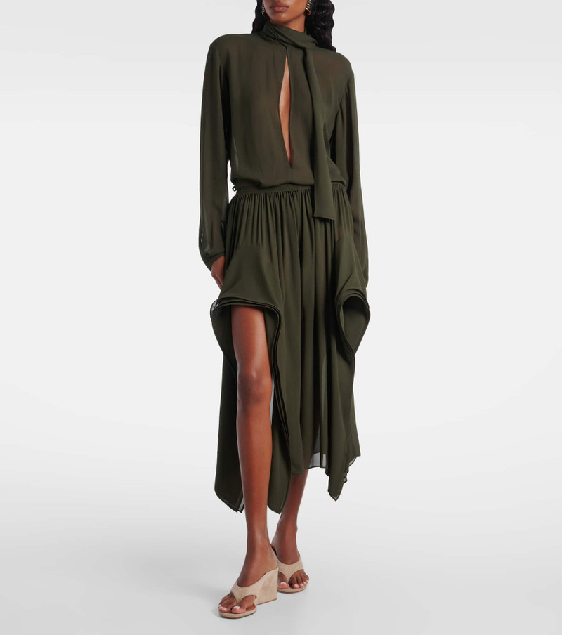 Alaïa Ruffled georgette wide-leg pants outlook