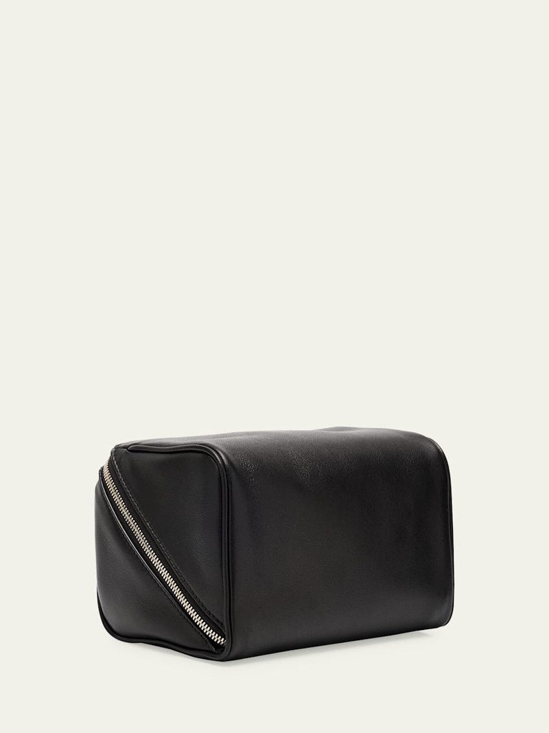 SAINT LAURENT Men's Small Cube Trousse Leather Toiletry Case outlook