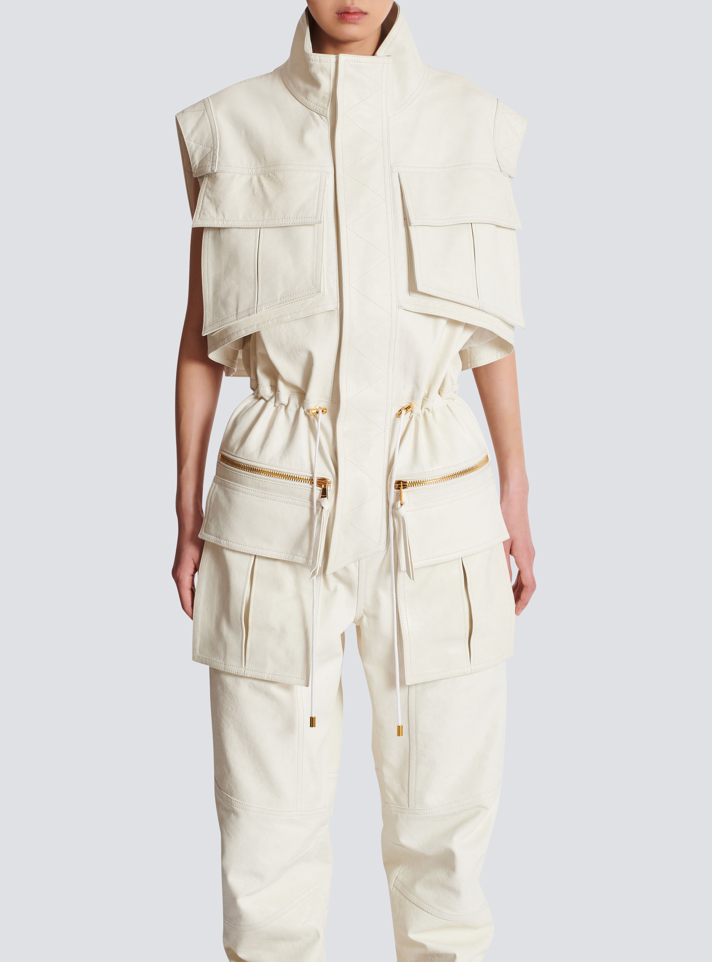 Sleeveless lambskin jumpsuit - 5
