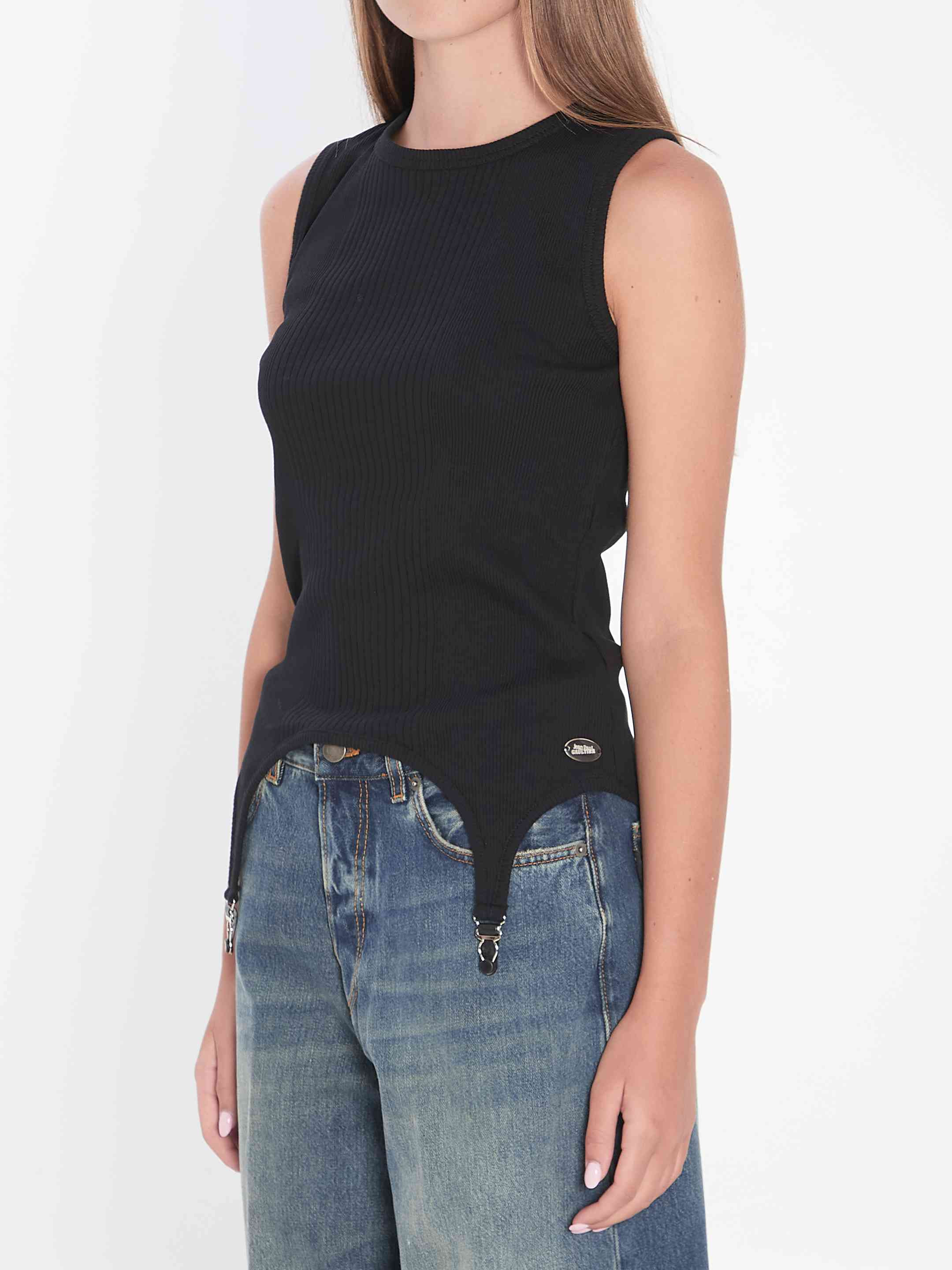 Jean Paul Gaultier Women Tank Top With Lingerie Garter - 2