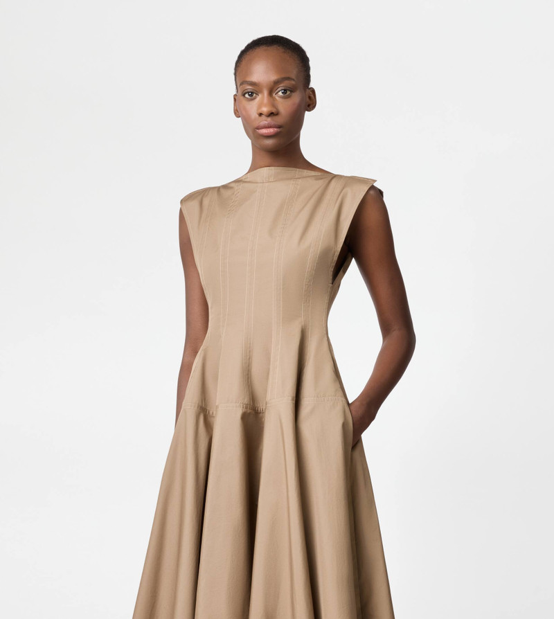 DRESS IN POPLIN - BEIGE 4
