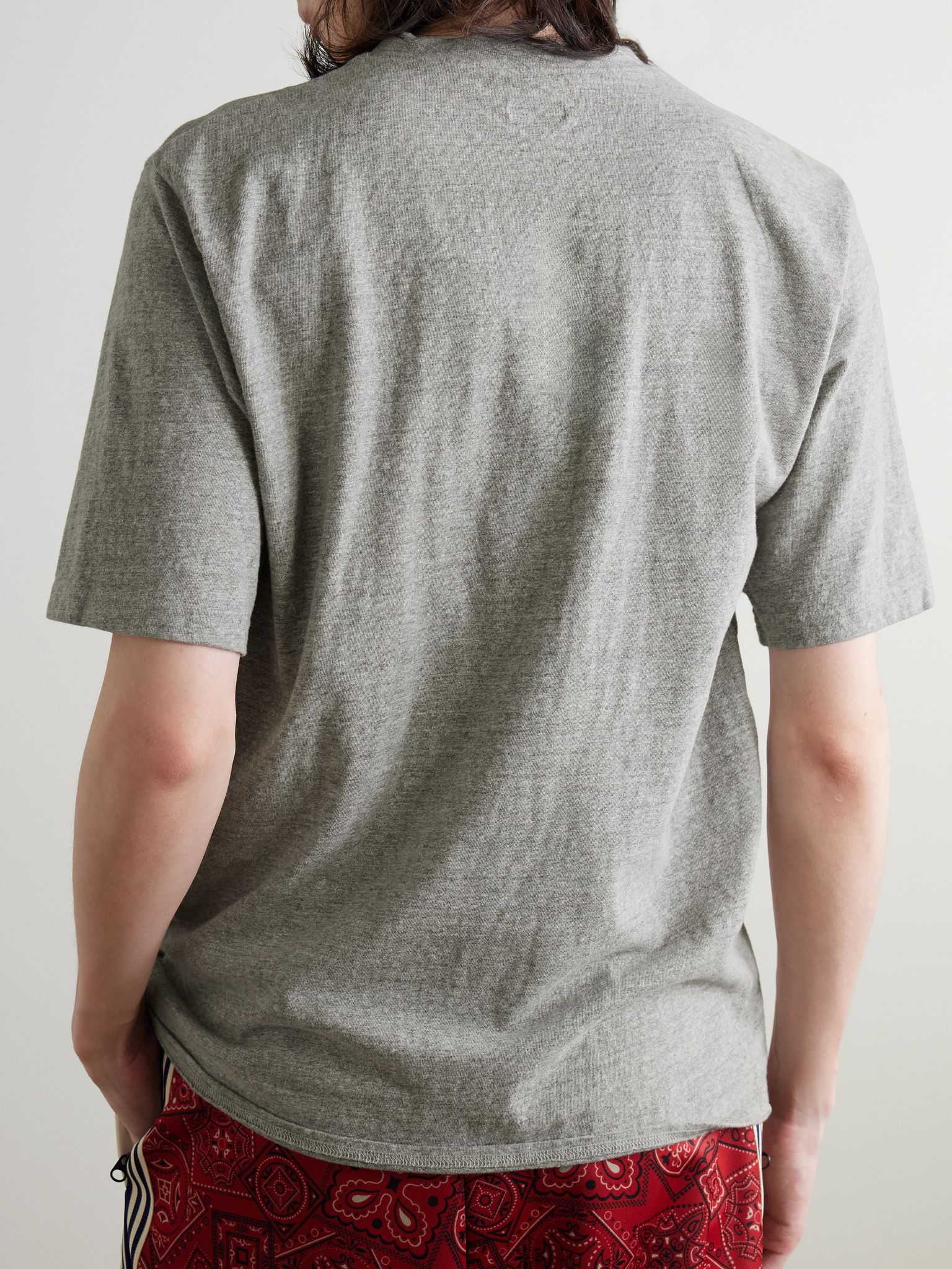 Buster Peckish Bowy Printed Cotton-Jersey T-Shirt Gray - 3