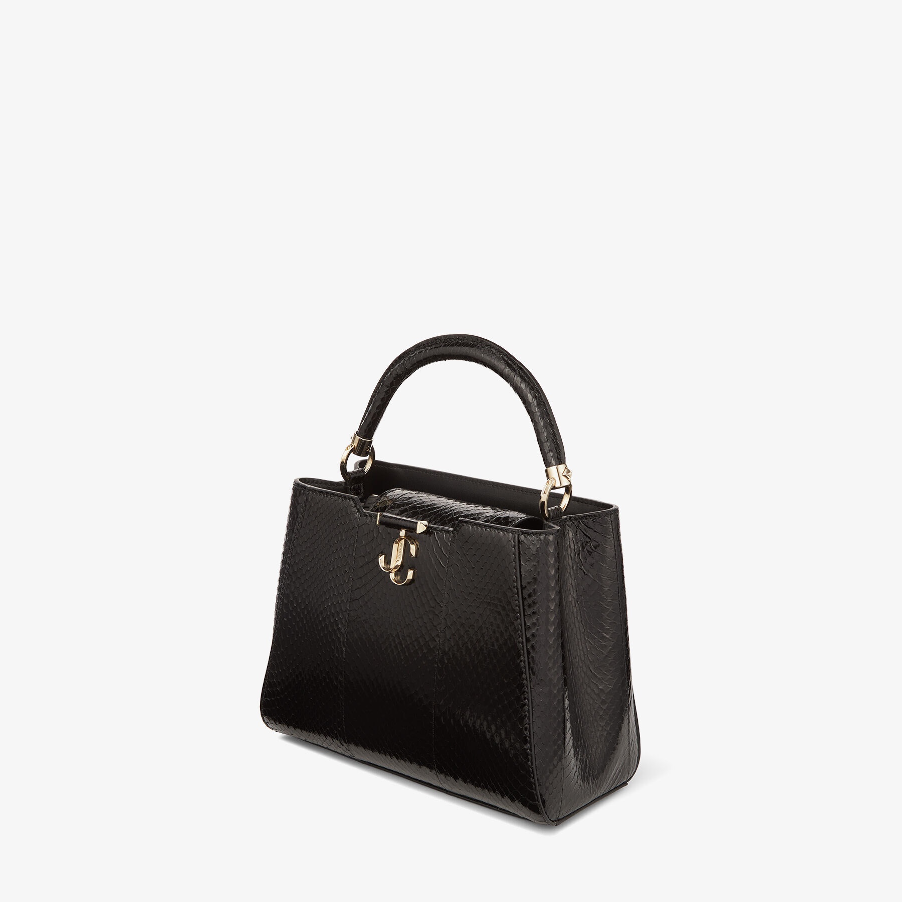 Varenne Top Handle M
Black Elaphe Top Handle Bag with Light Gold JC Emblem - 5