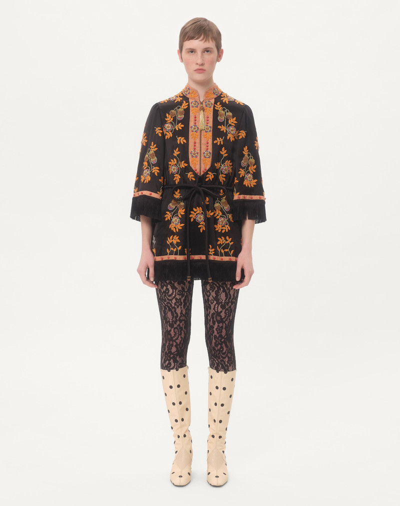 SHORT DRESS IN EMBROIDERED WASHED DOUBLE DUCHESSE 6