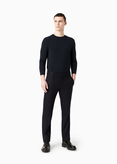 GIORGIO ARMANI Stretch viscose jersey jumper with crew neck and long sleeves outlook