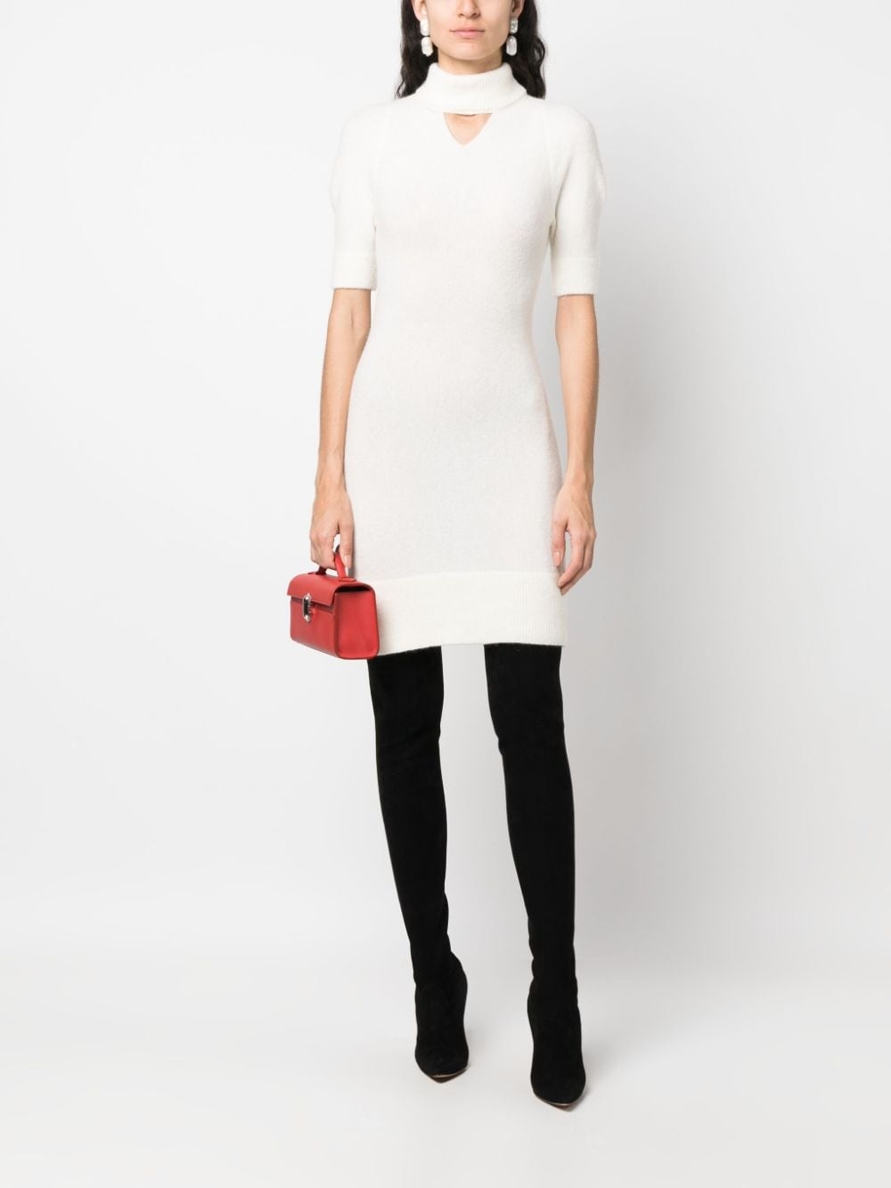 cut-out alpaca-blend minidress - 2