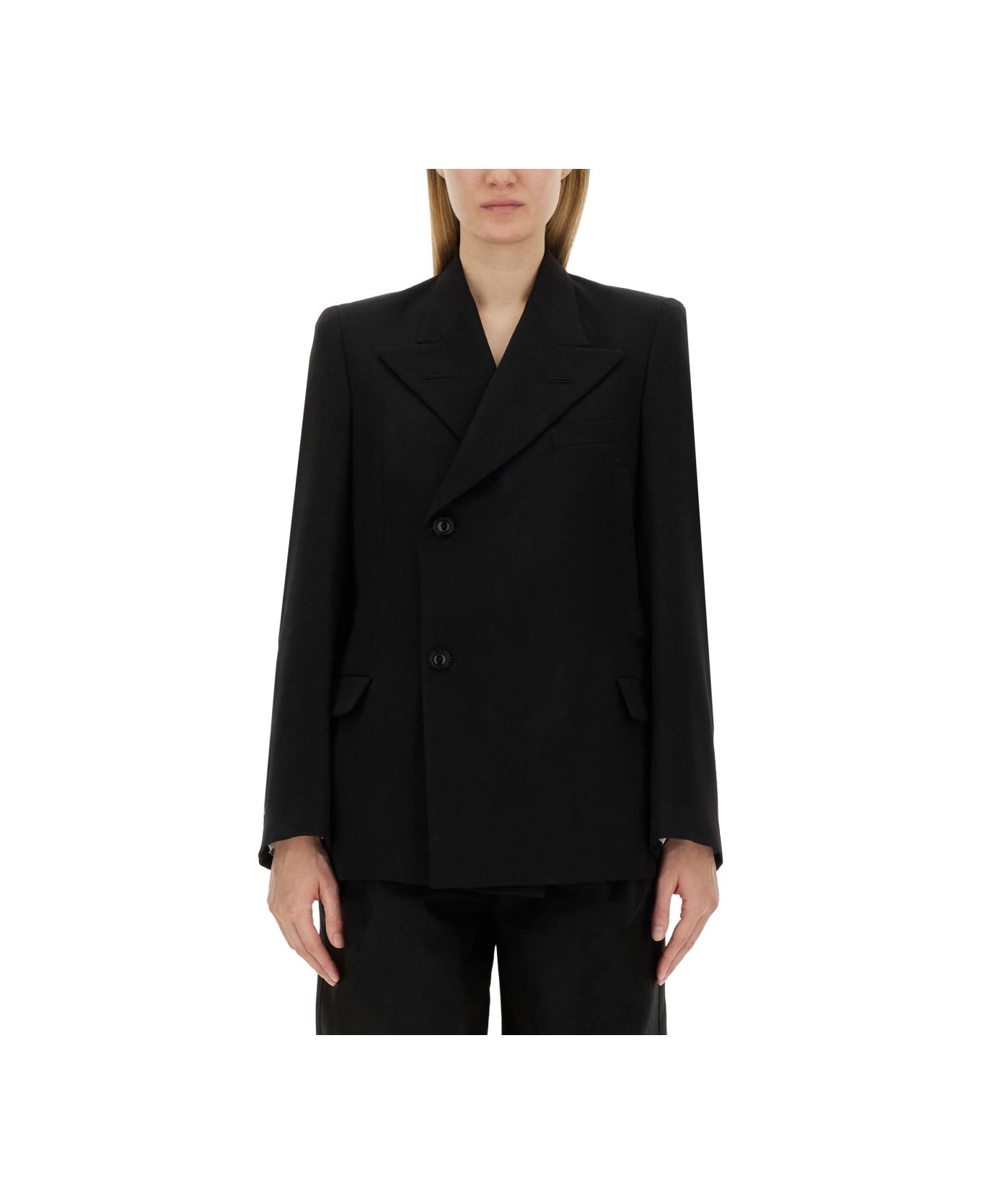 Black Wool Blazer - 1