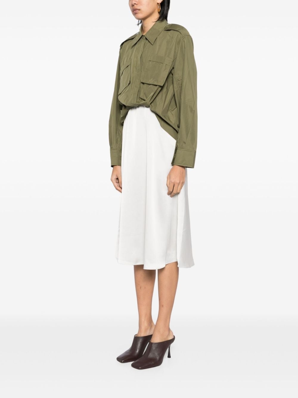 draped shirt dress - 3