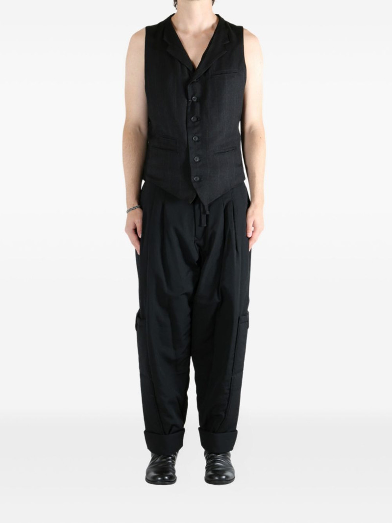Yohji Yamamoto pinstripe button-up vest outlook