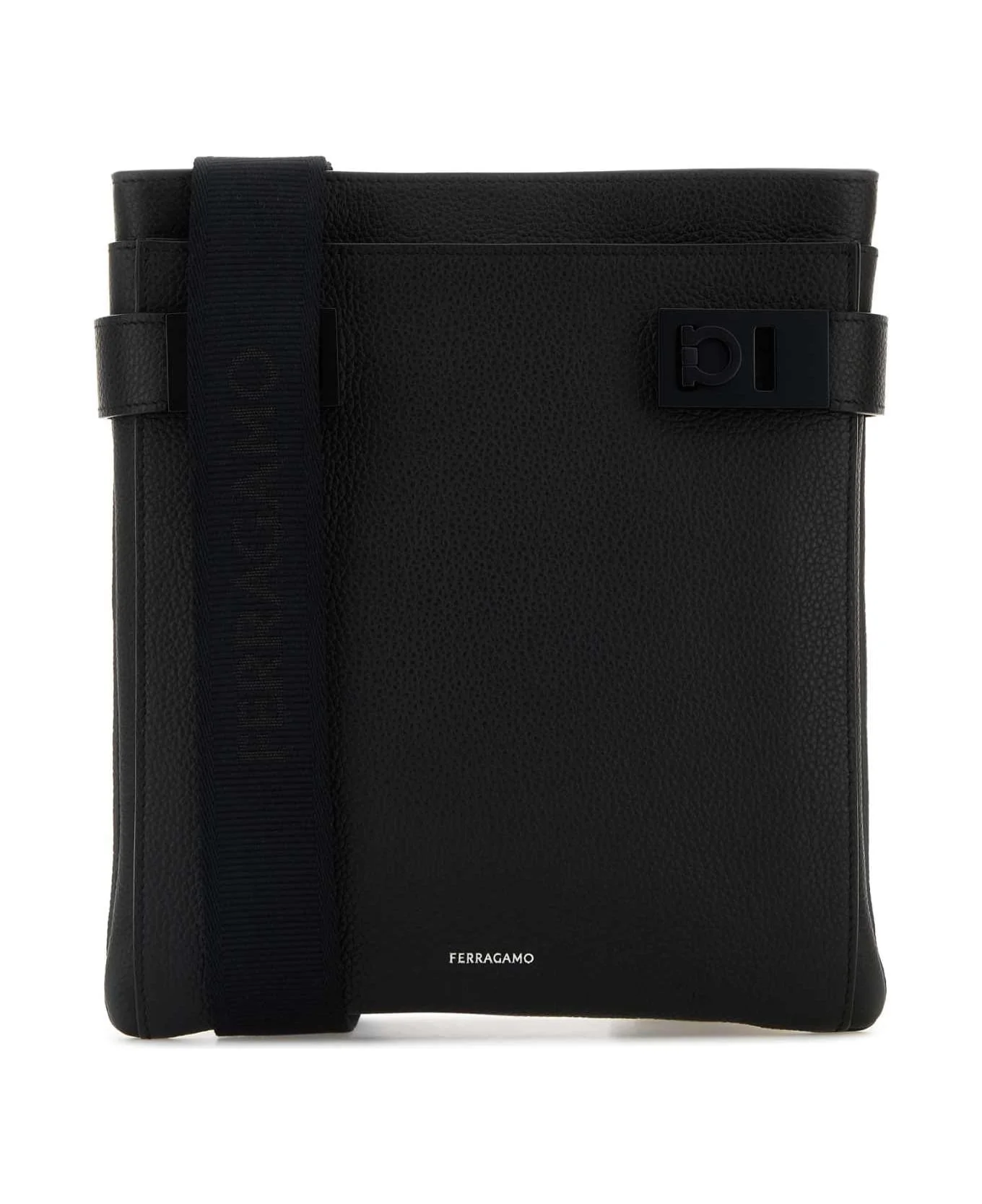 Black Leather Crossbody Bag - 1