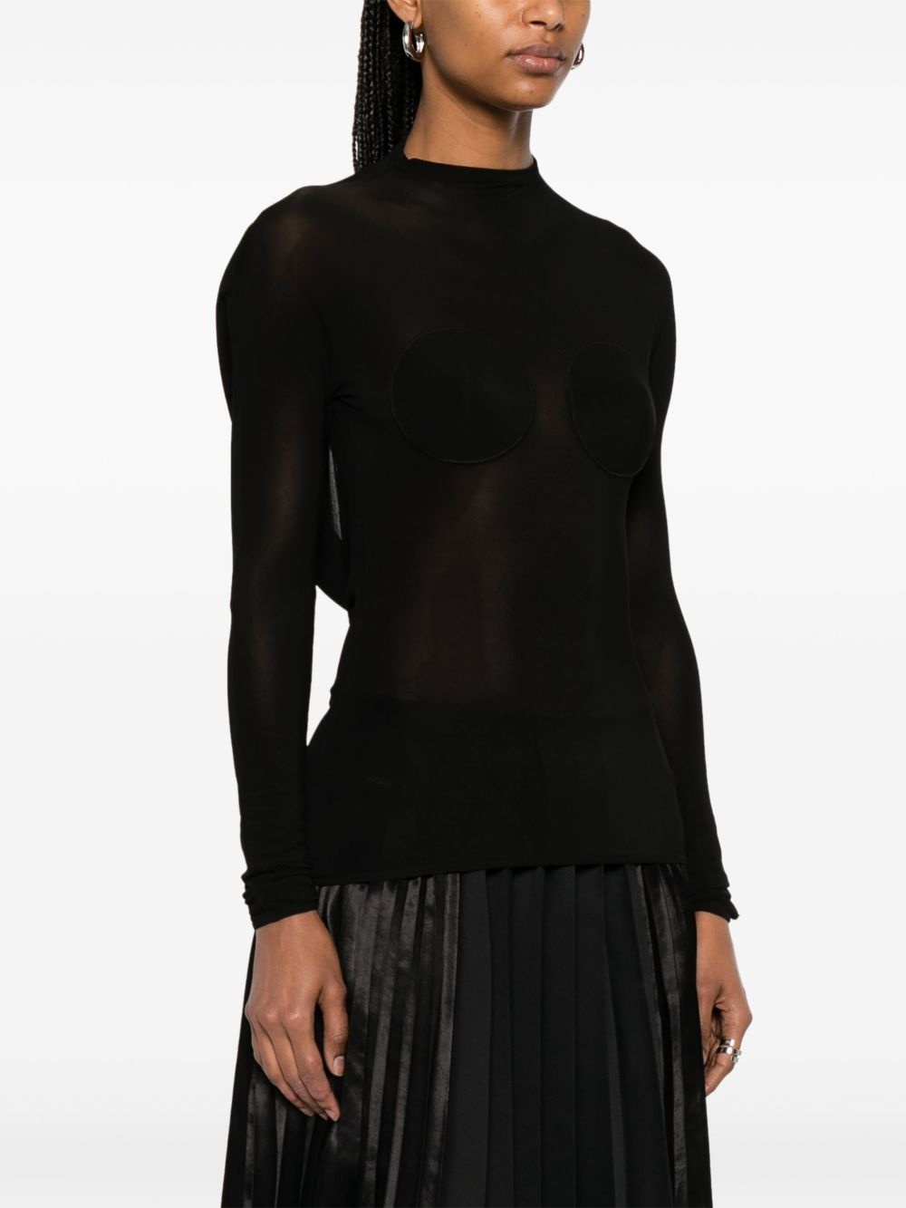 semi-sheer blouse - 3