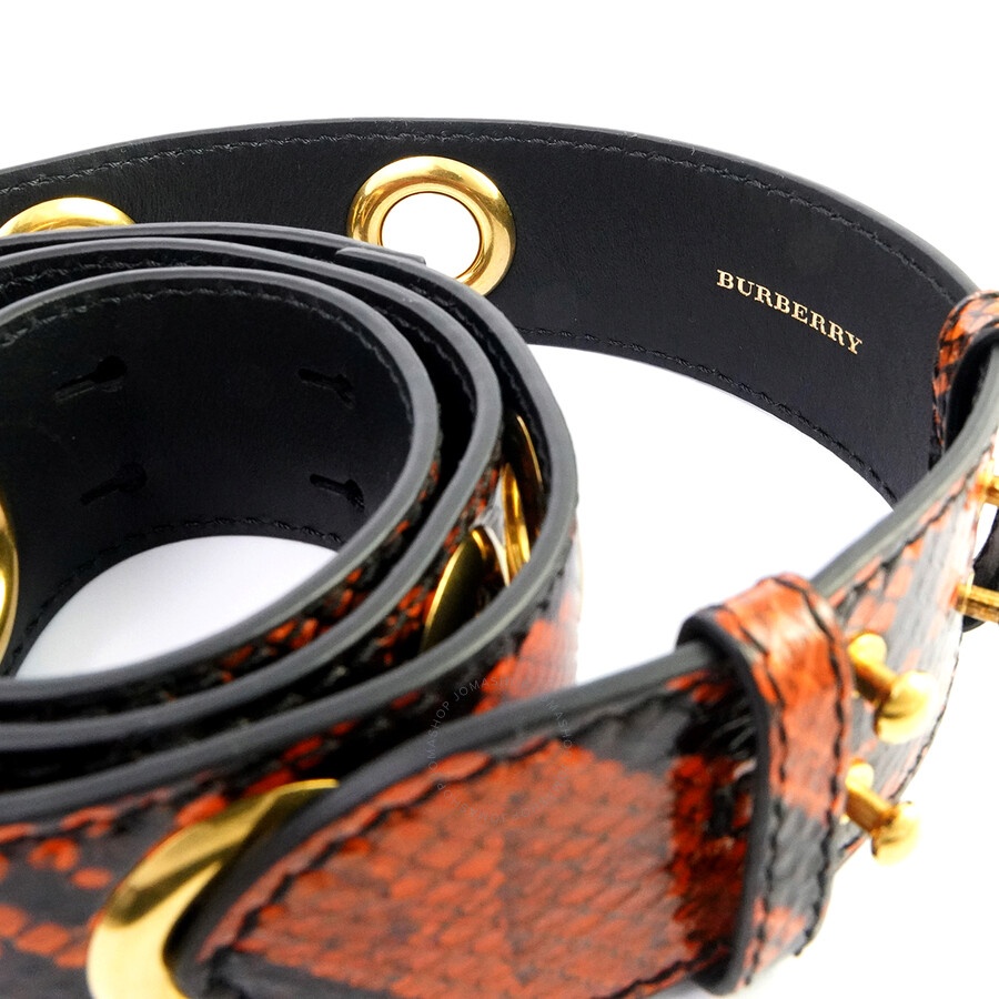 Burberry Burnt Amber Croco-embossed Leather Bag Strap - 3