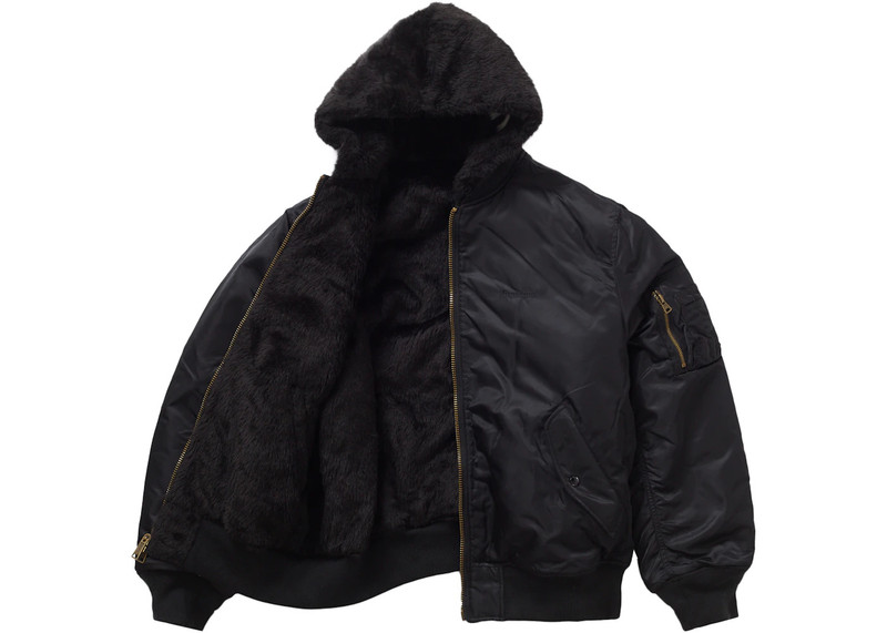 Supreme Supreme Faux Fur Reversible MA-1 Black outlook