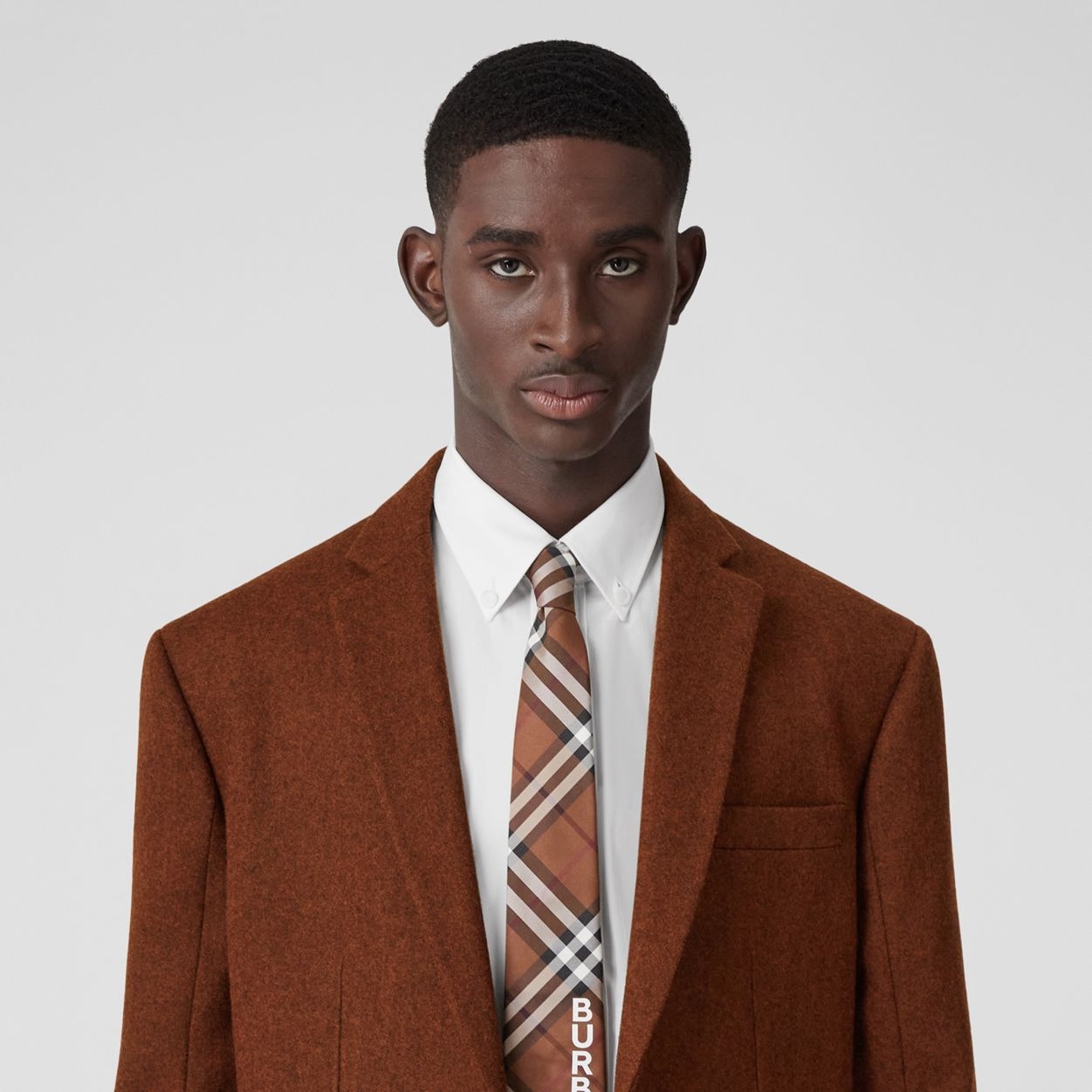 Classic Cut Logo Print Check Tie - 3