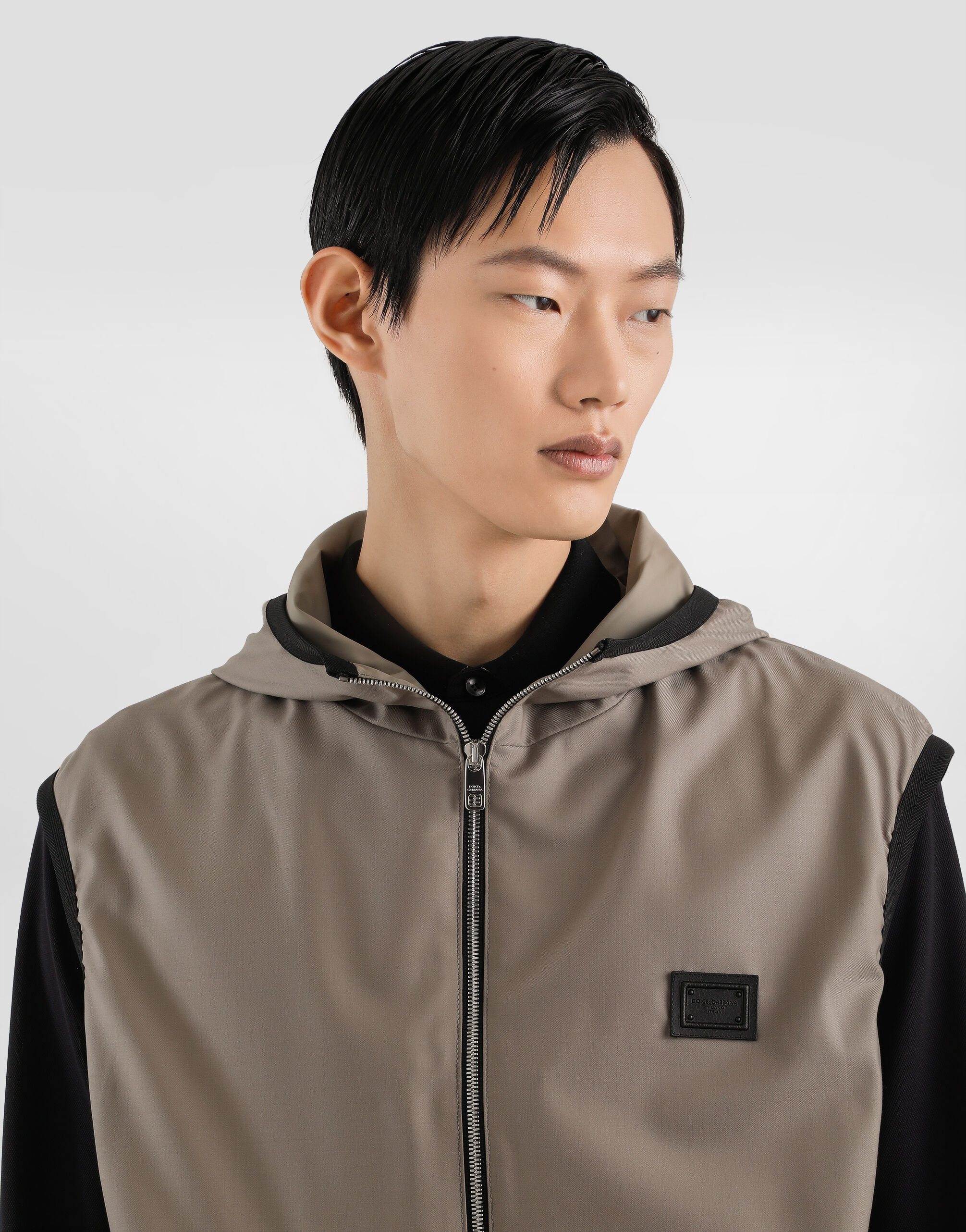 Wool canvas hooded gilet - 2