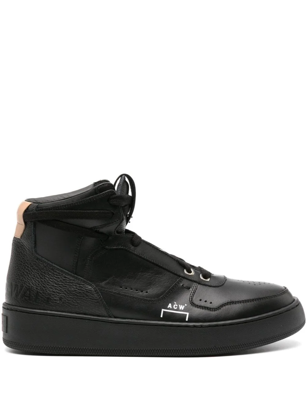 logo-print leather high-top sneakers - 1