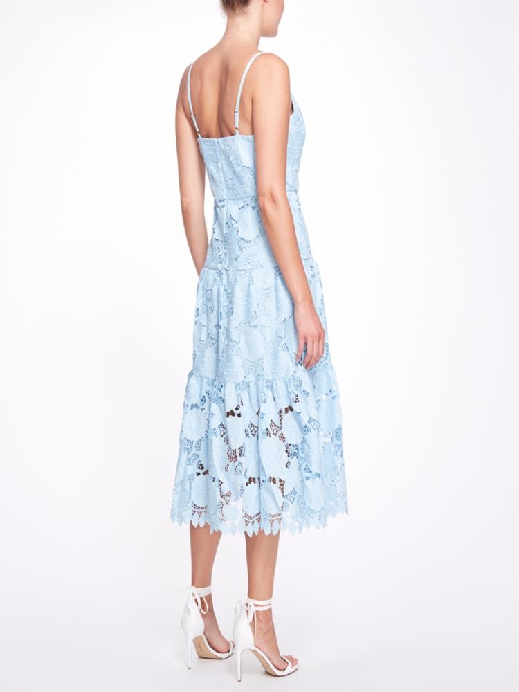 3D FLORAL EYELET DAY DRESS - 3