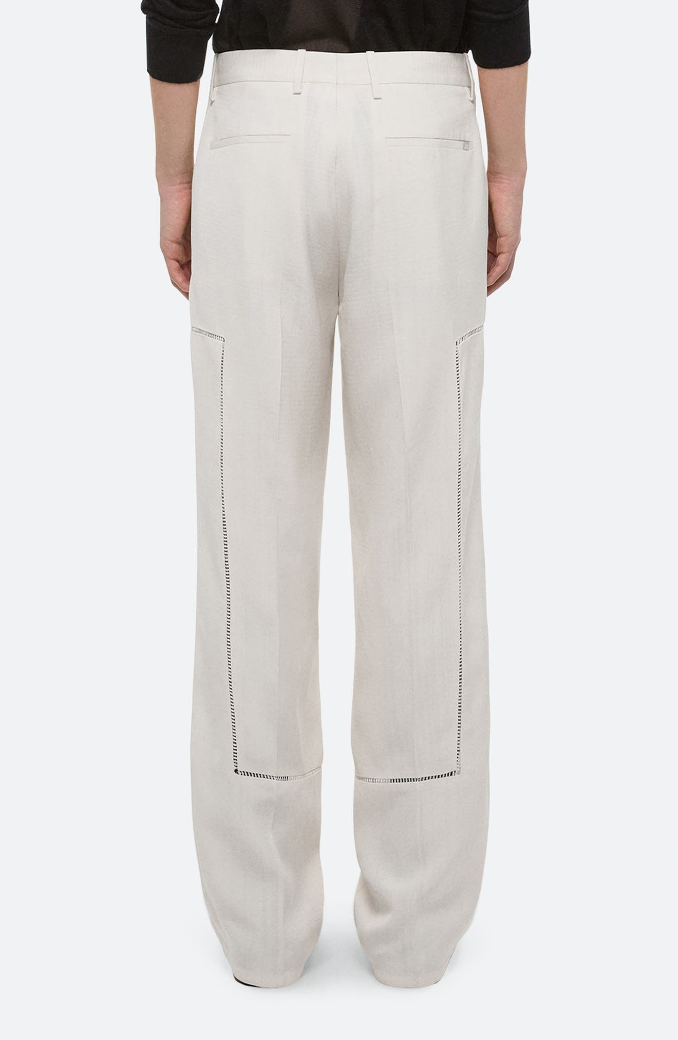 Helmut Lang Border Relaxed Fit Slub Viscose Carpenter Pants in Antique White - 2