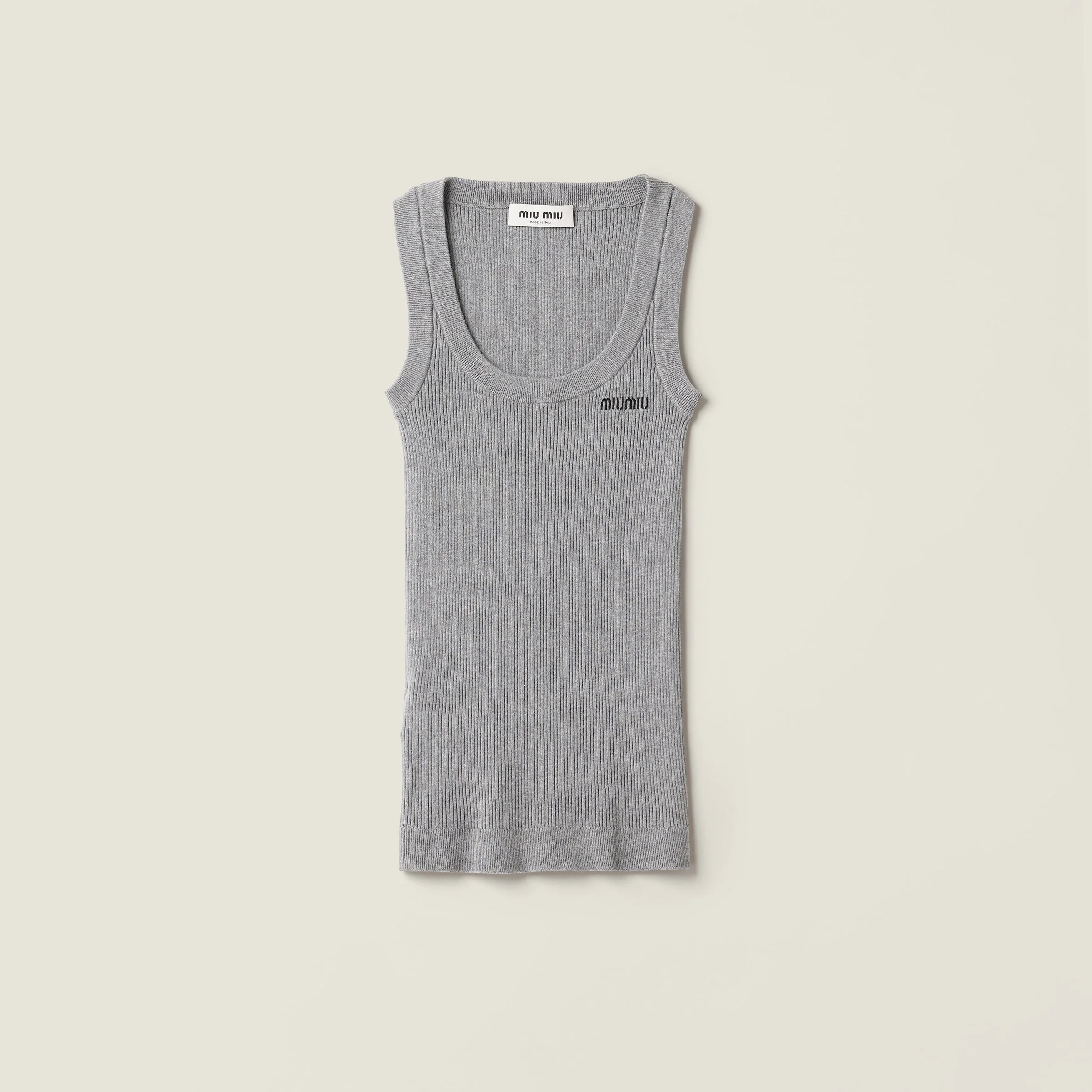 Cotton knit tank top - 1