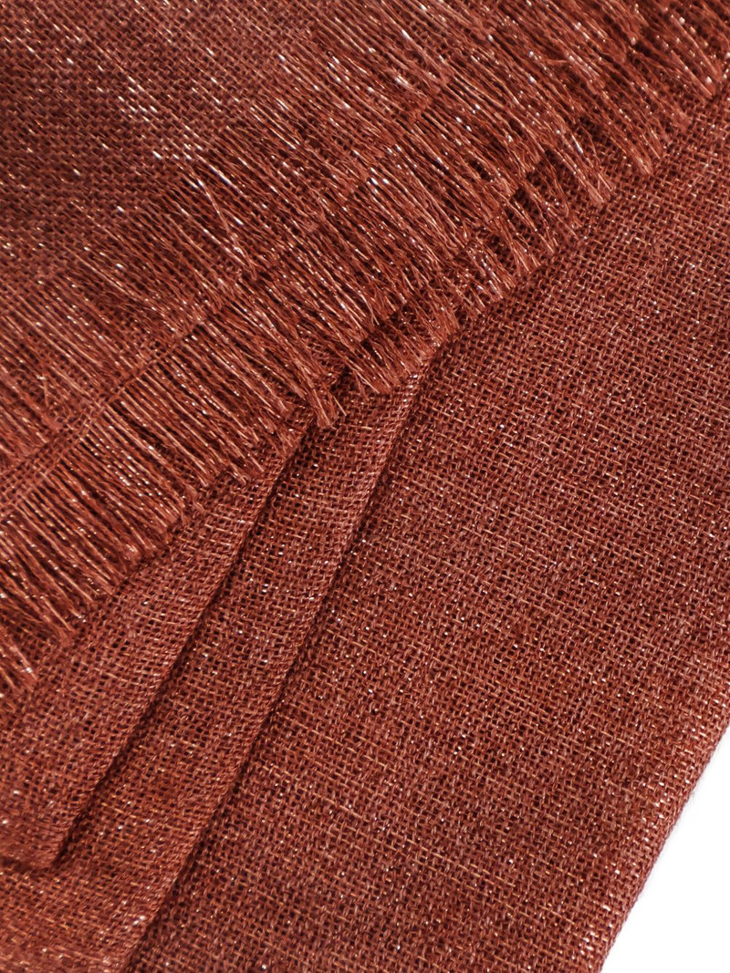 Brunello Cucinelli logo-label fringed scarf outlook