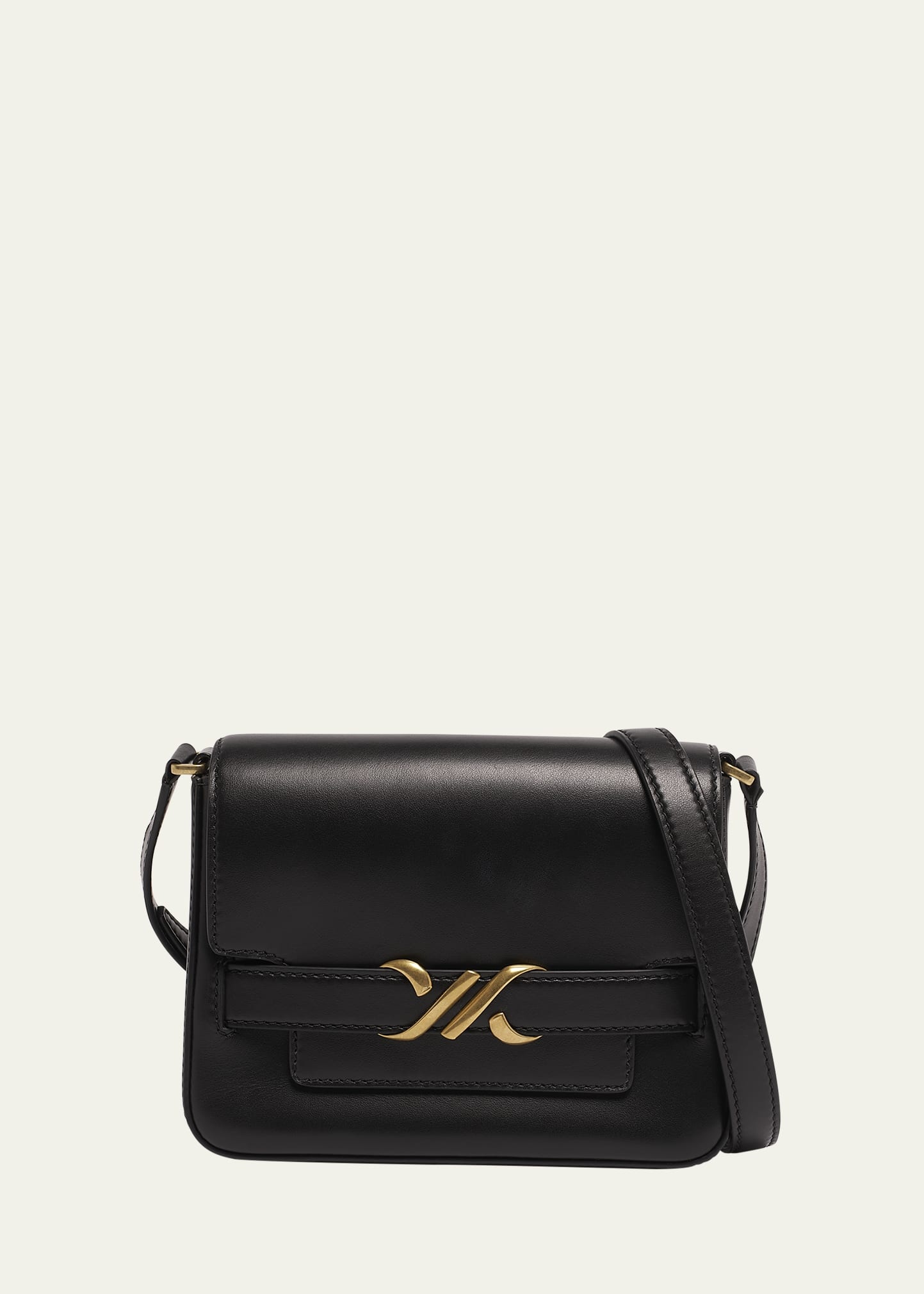 Buckle Box Leather Crossbody Bag - 1