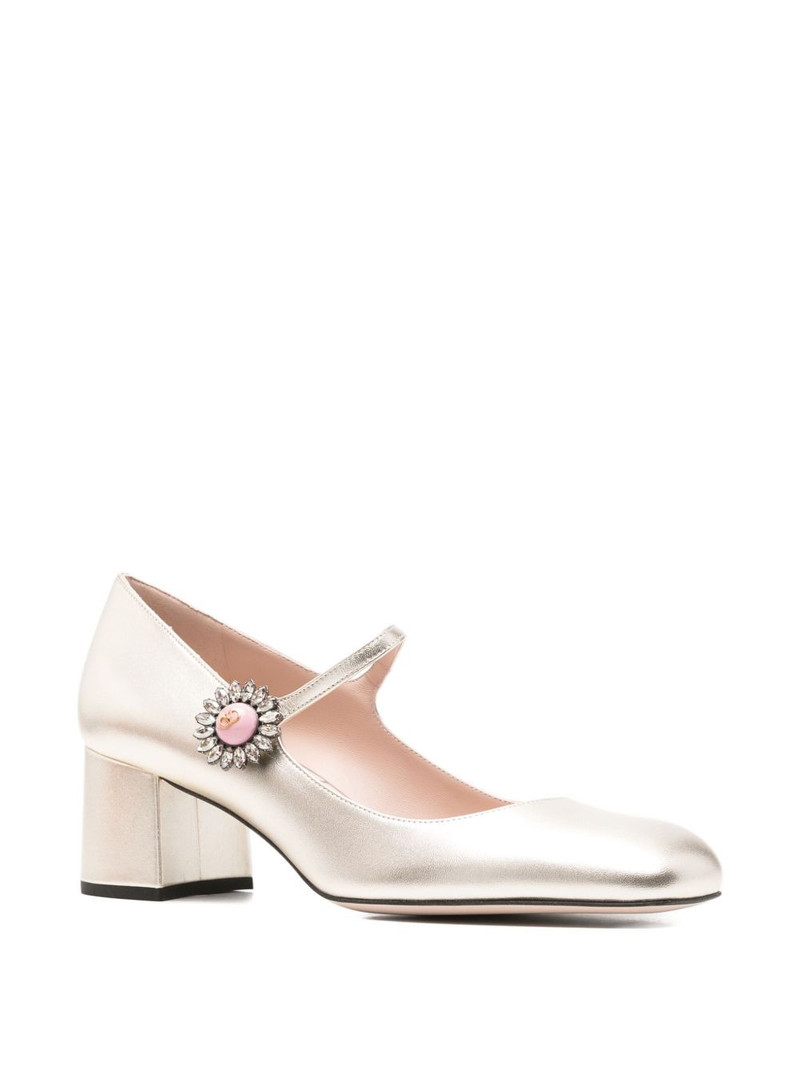 Valentino 55mm crystal-embellished heeled pumps outlook