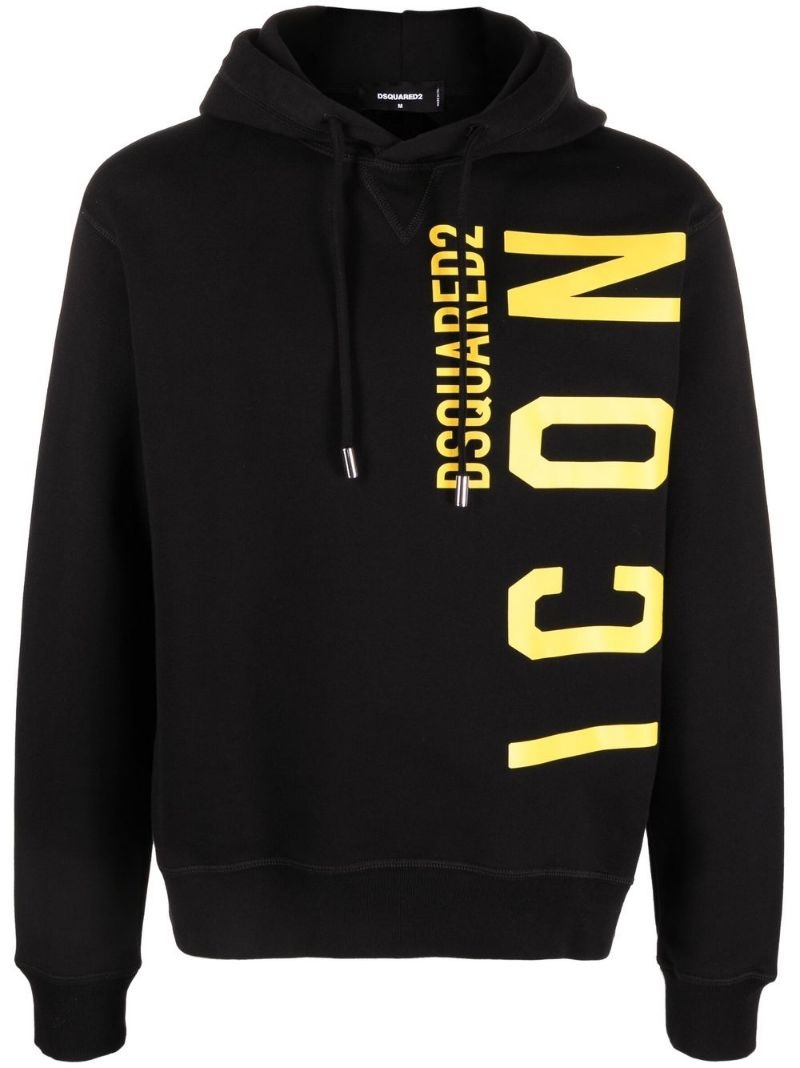 icon logo-print hoodie - 1