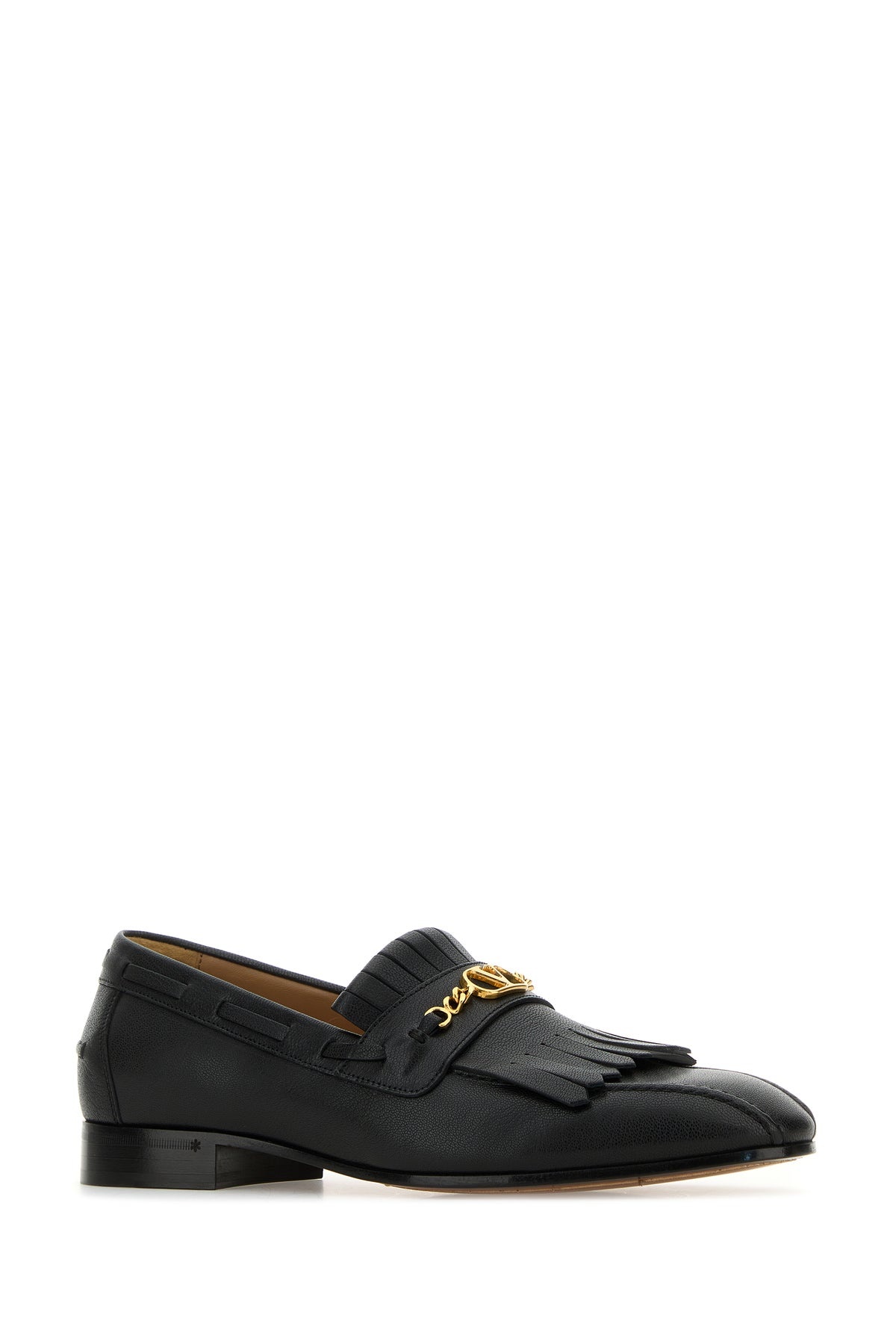 Black leather VLogo Signature loafers - 2