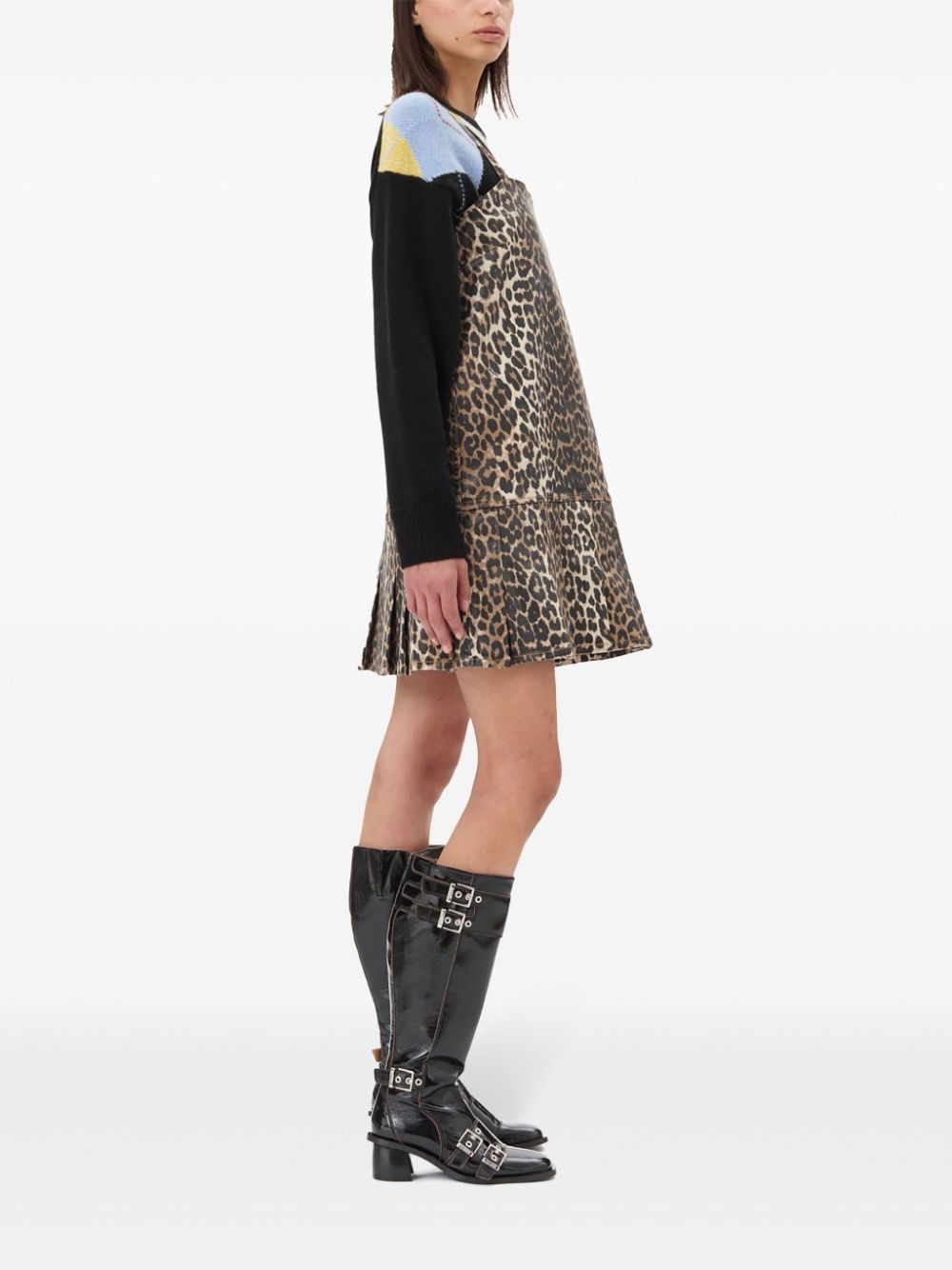 foiled-finish printed mini dress - 3
