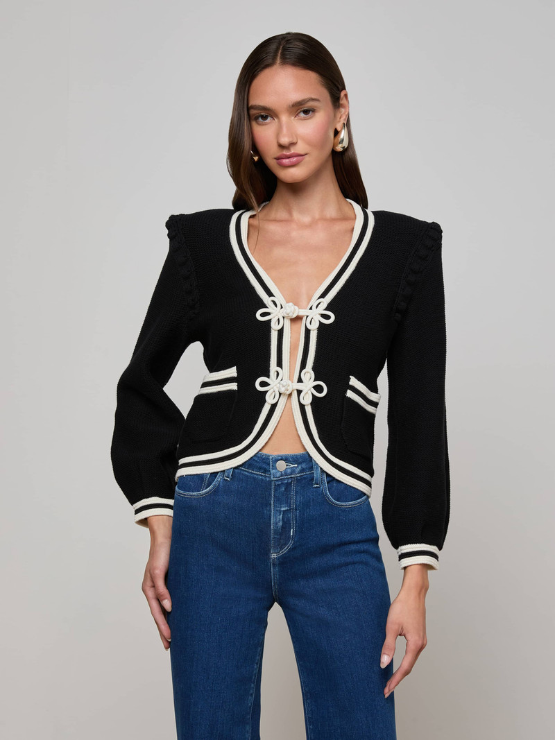 L'AGENCE Kaito Cropped Cardigan outlook