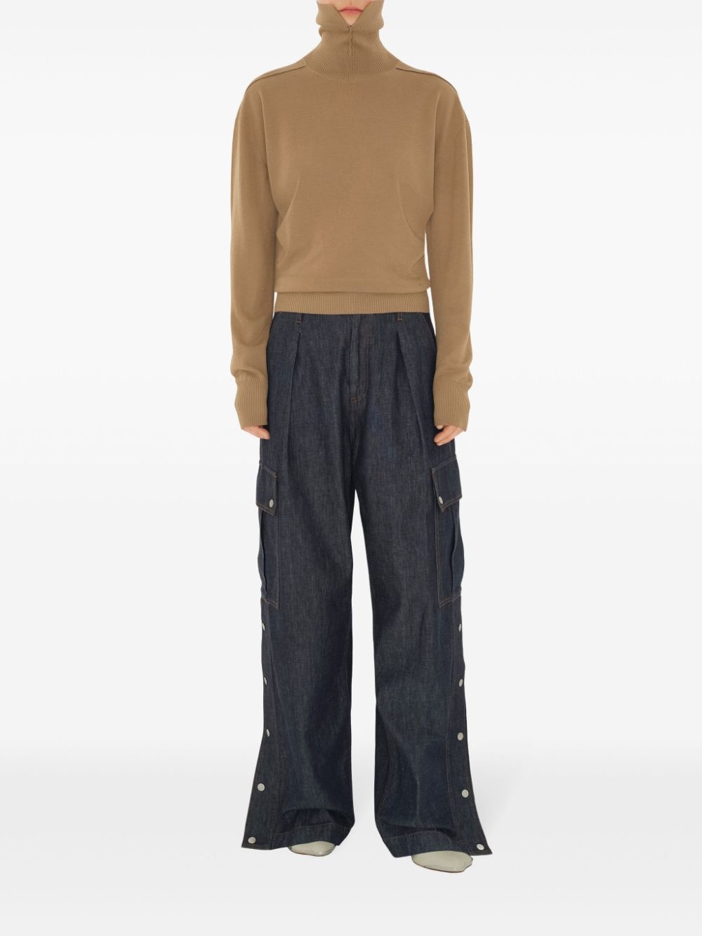 high-neck wool jumper - 2