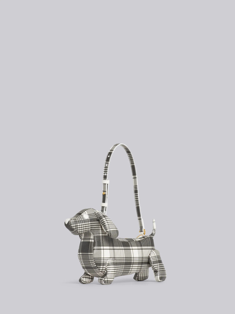 Black and White Madras Print Caviar Leather Hector Baguette Shoulder Bag 3