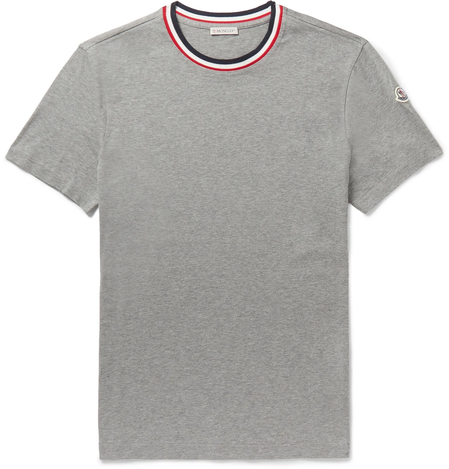 Logo-Appliquéd Stripe-Trimmed Cotton-Jersey T-Shirt - 1