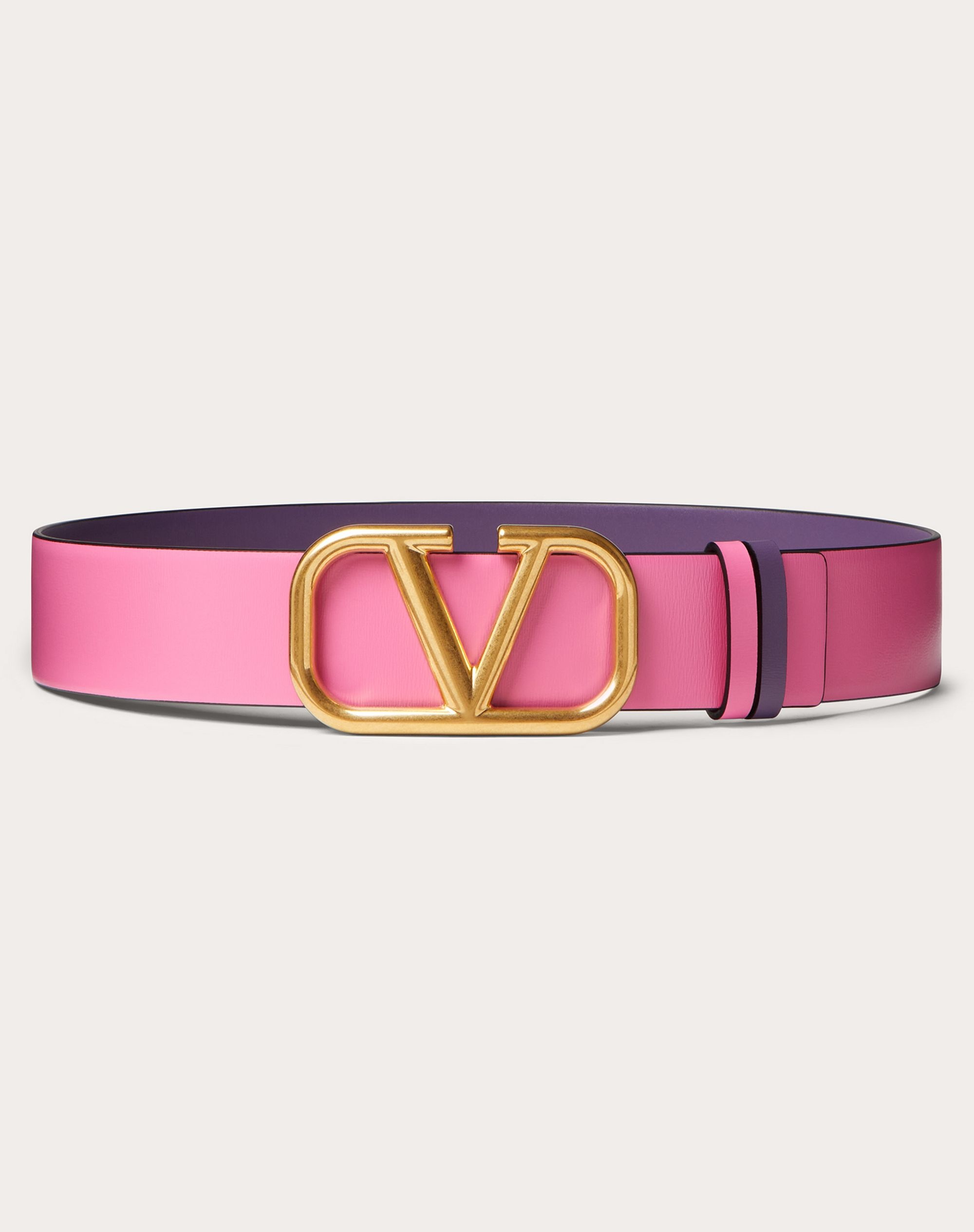 REVERSIBLE VLOGO SIGNATURE BELT IN Shiny CALFSKIN 40 MM - 1