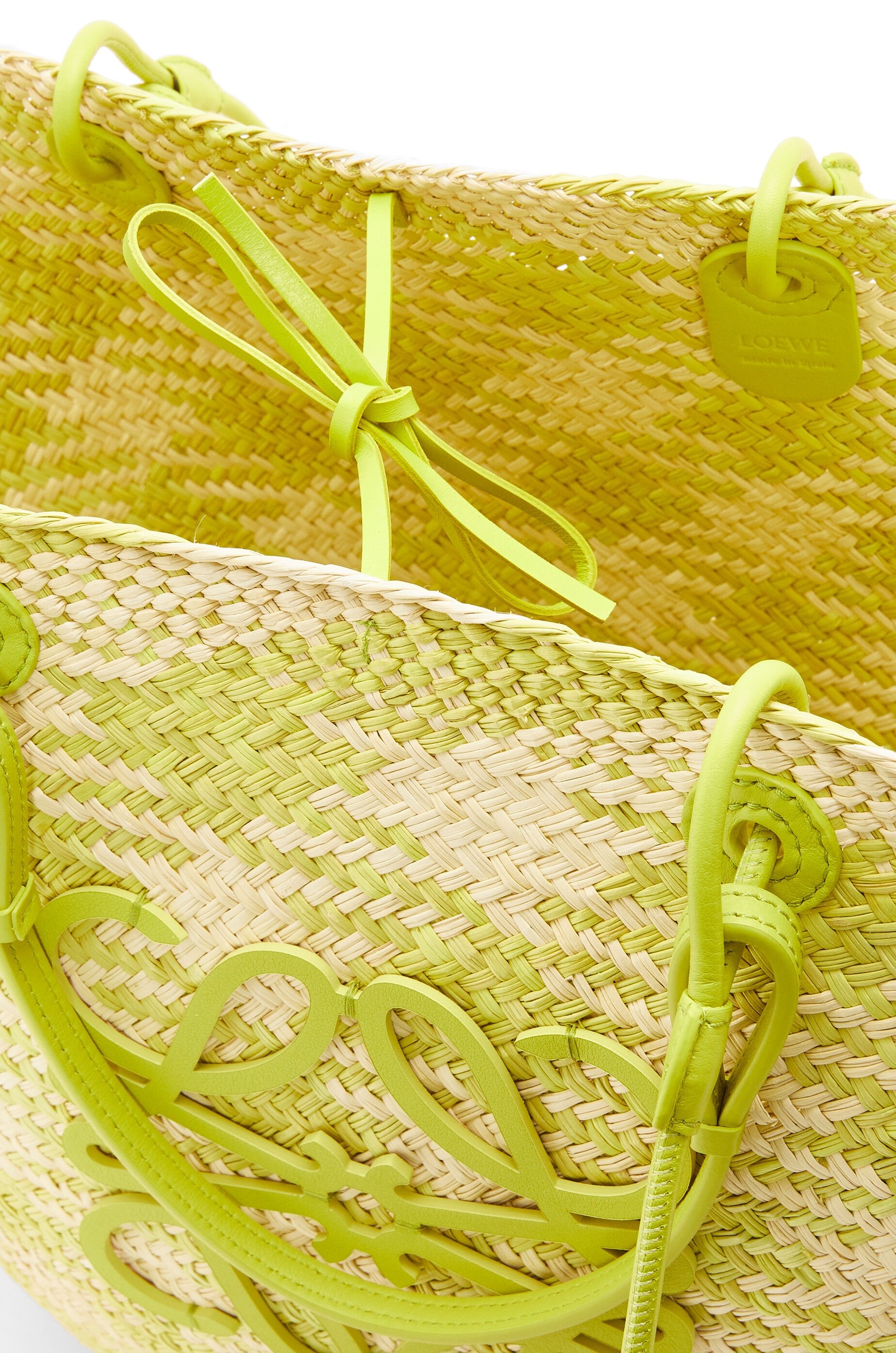 Large Anagram Basket bag in iraca palm and calfskin - 6