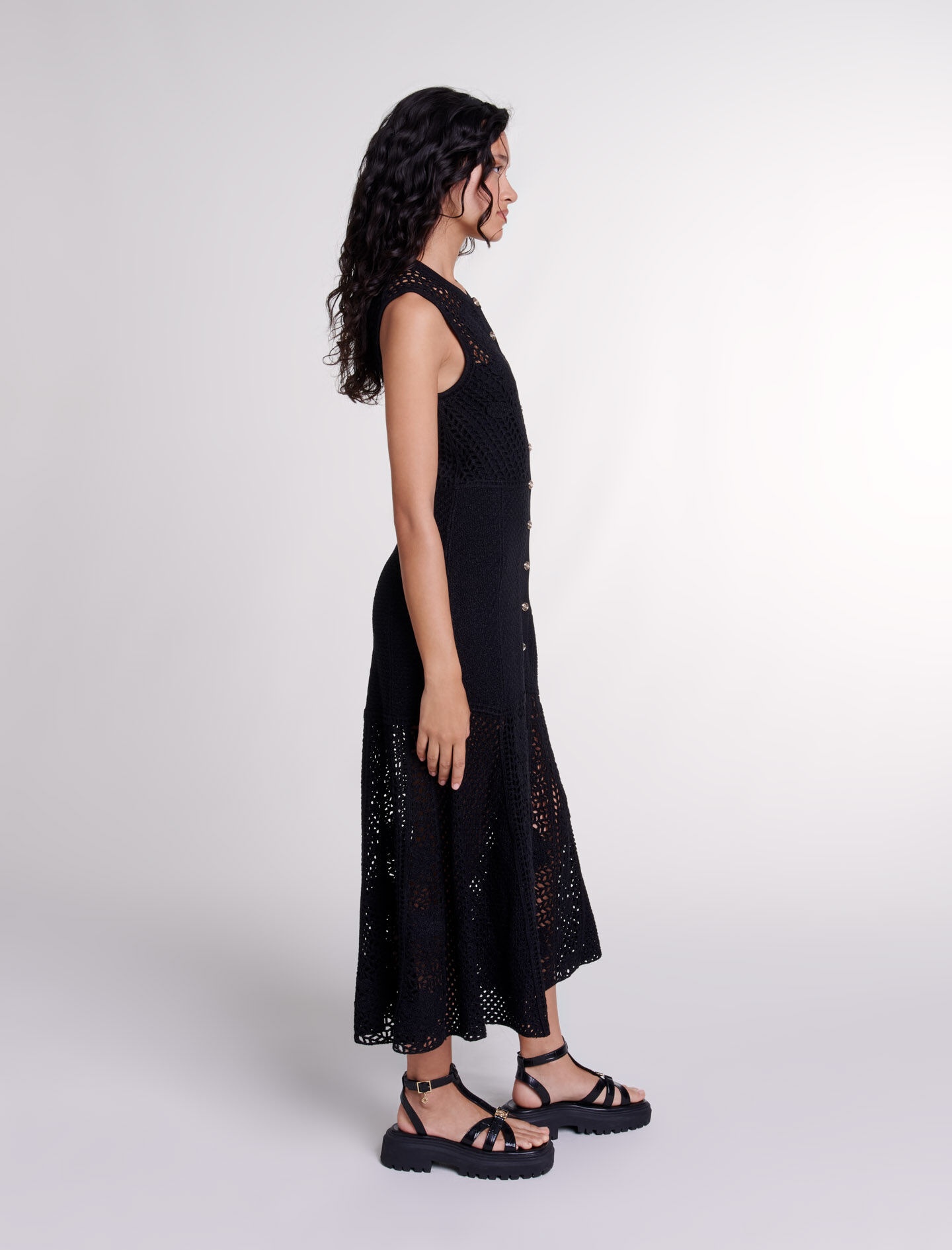 Crochet-knit maxi dress - 3