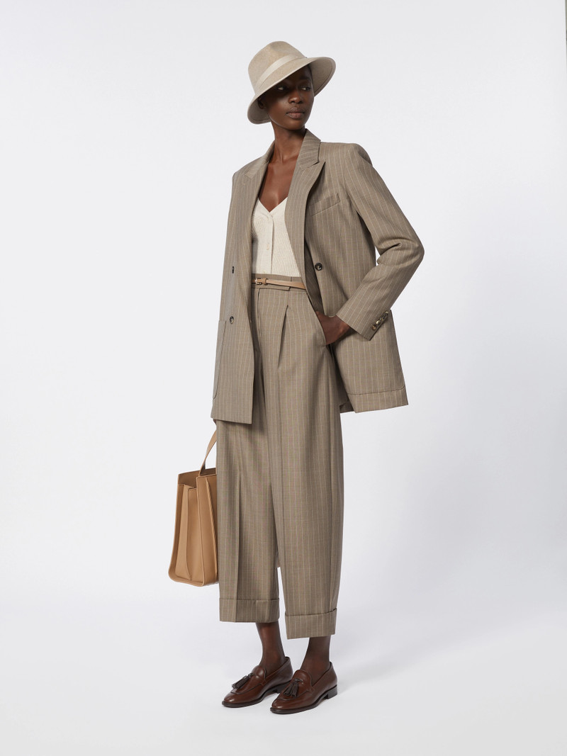 Max Mara Pinstripe wool trousers - HAZELNUT BROWN outlook