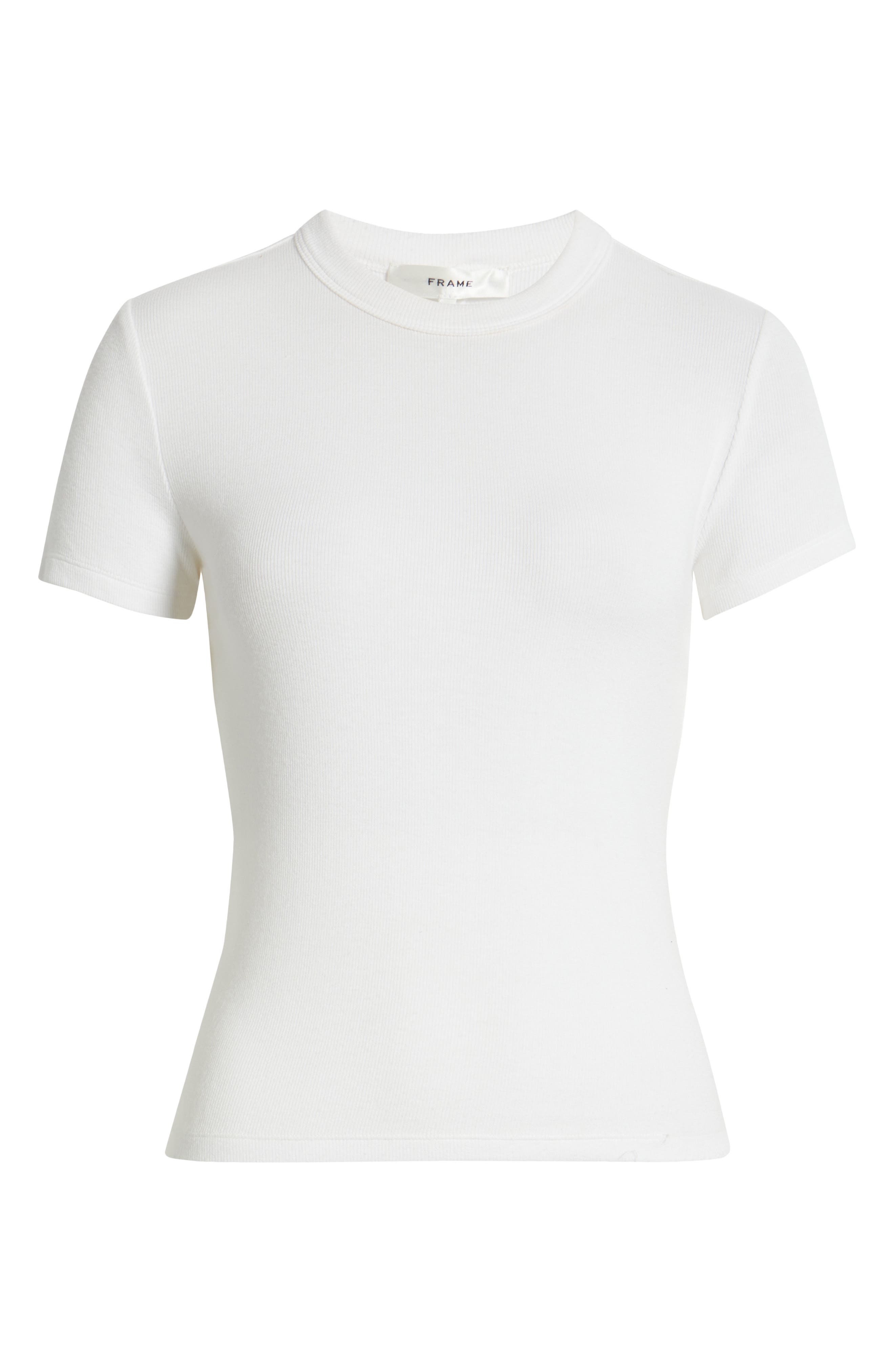 FRAME Rib Baby Tee in White at Nordstrom - 5