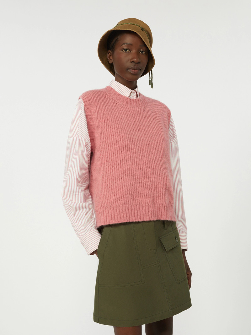 LIRA Mohair-blend gilet - ANTIQUE ROSE 5