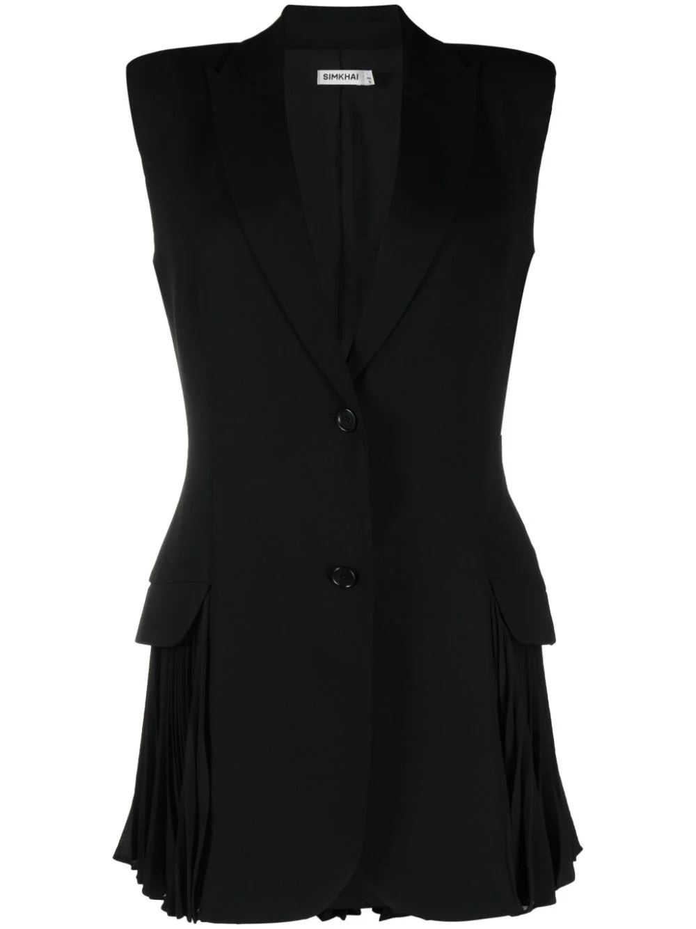 single-breasted pleated vest - 1